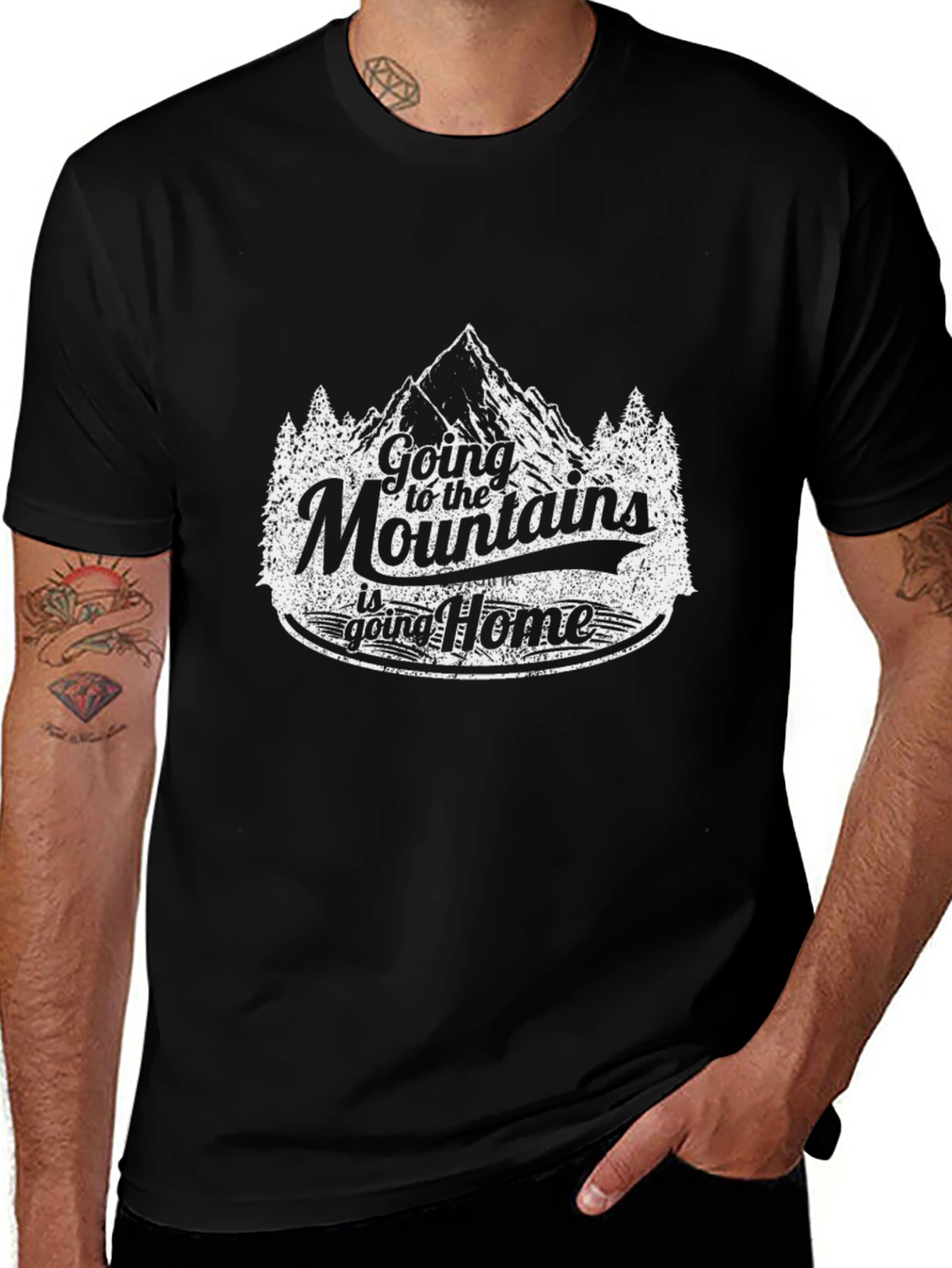 Variant 3 of Mountains Calling Graphic T-Shirt