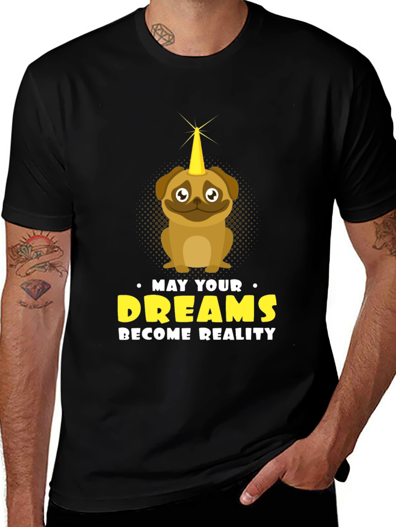 Unicorn Pug Dreams T-Shirt - May Your Dreams Become Reality
