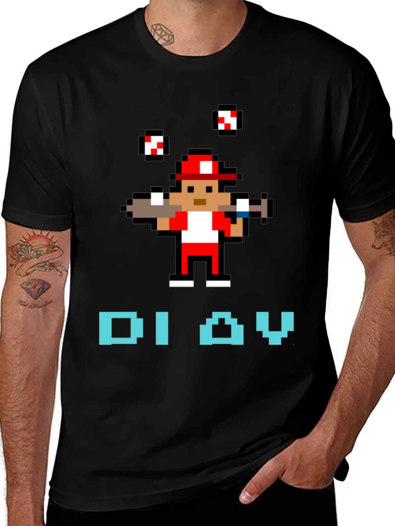 Retro Baseball Pixel Art T-Shirt