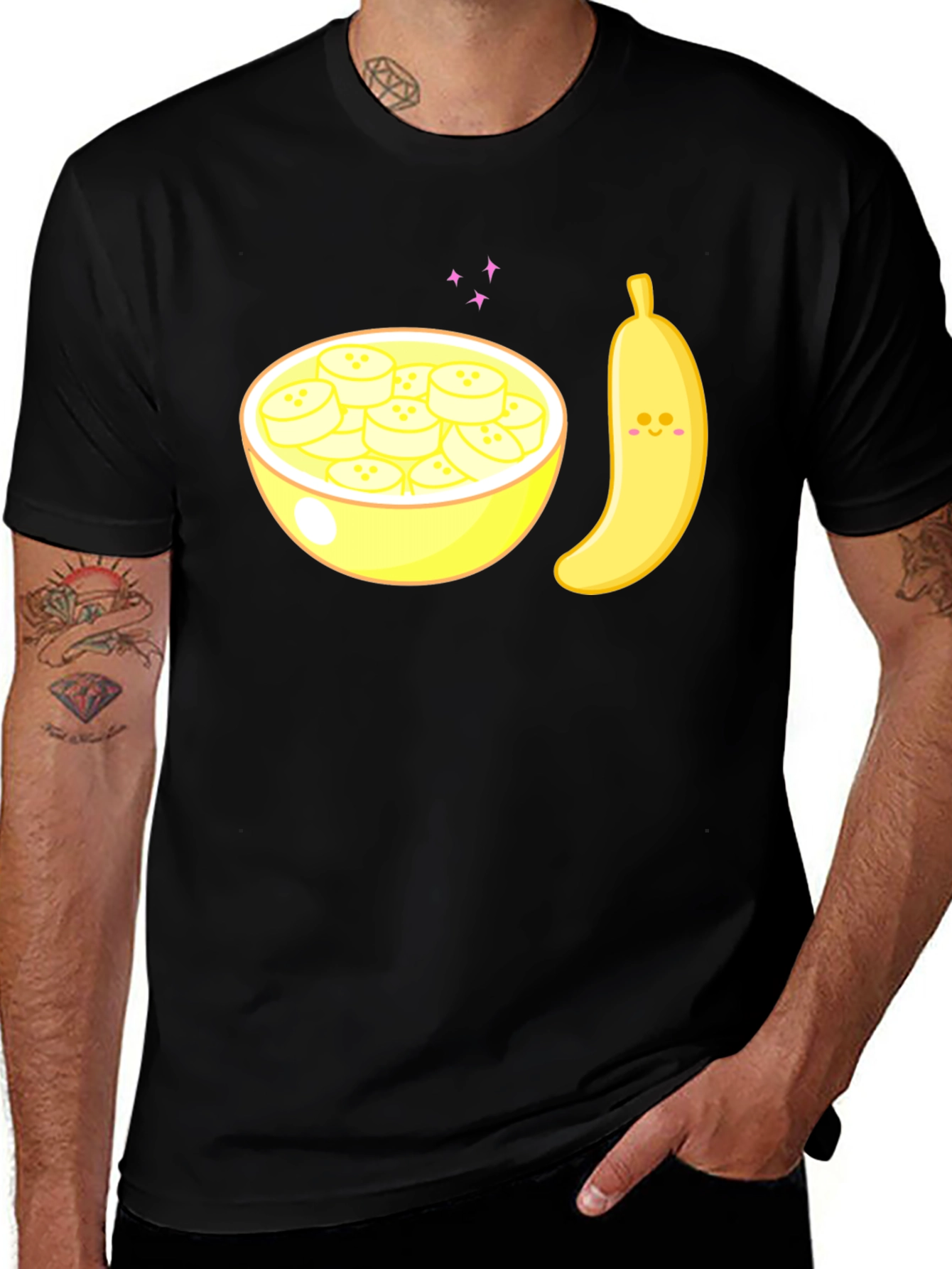 Variant 23 of Cute Banana Bowl Graphic Tee - Soft Cotton Blend