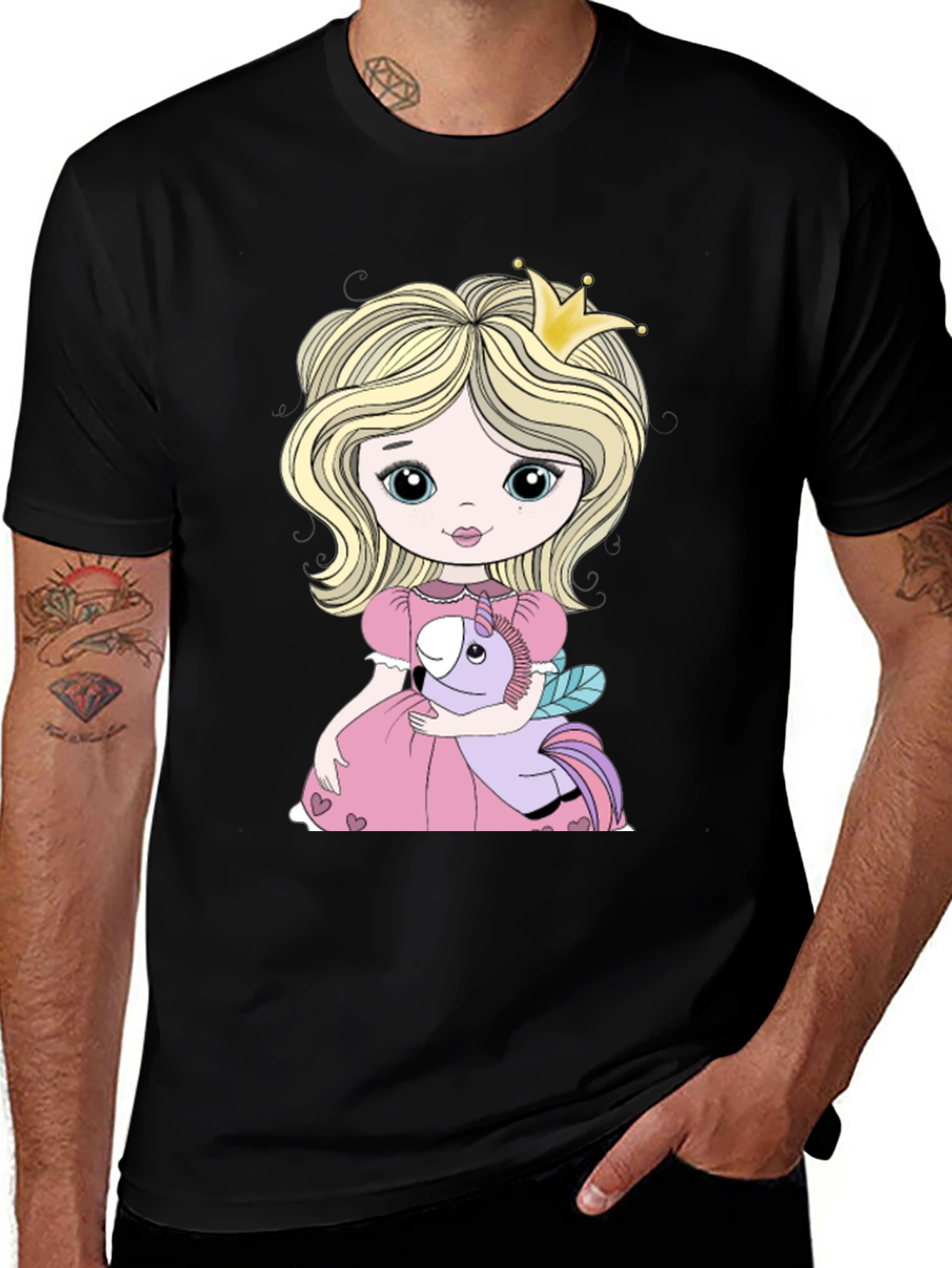 Variant 7 of Princess Girl with Unicorn Toy Graphic T-Shirt
