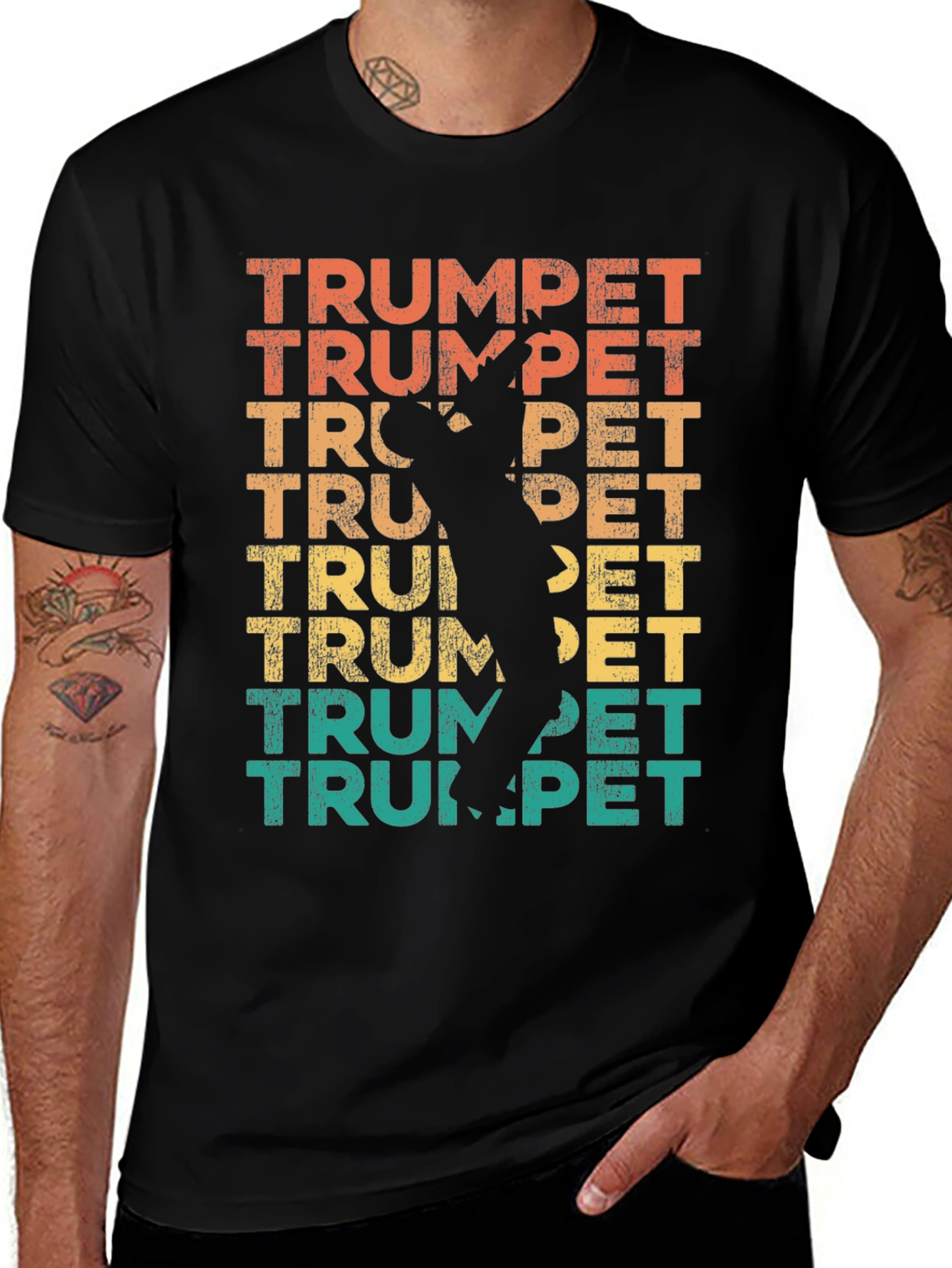 Variant 8 of Retro Trumpet Player T-Shirt - Vintage Music Tee