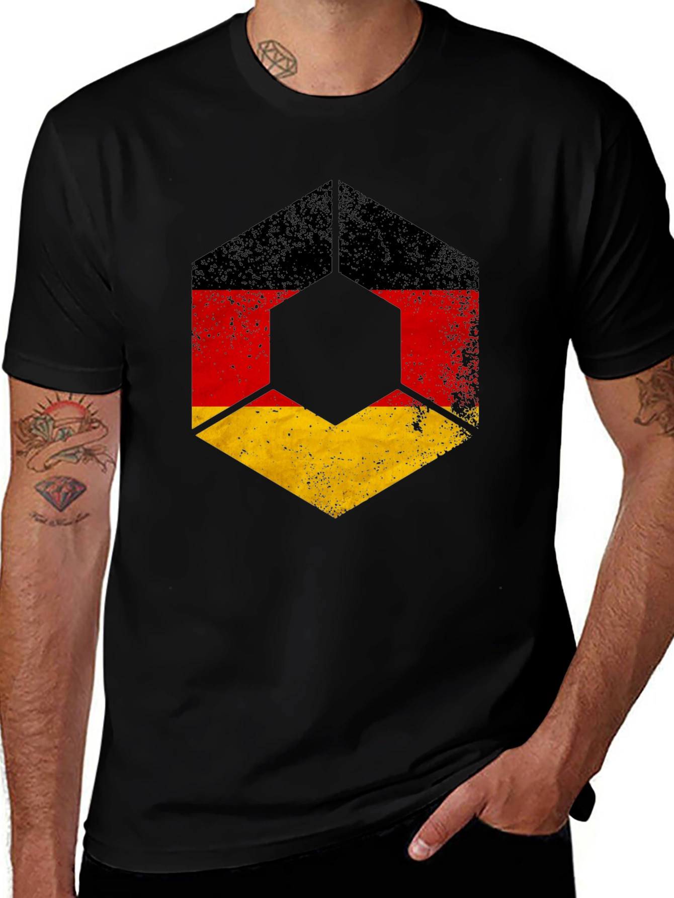 German Flag Distressed Graphic T-Shirt