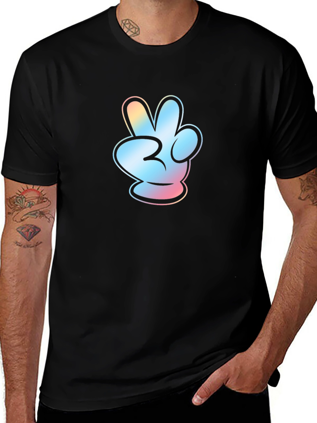 Variant 3 of Peace Sign Hand Gesture T-Shirt