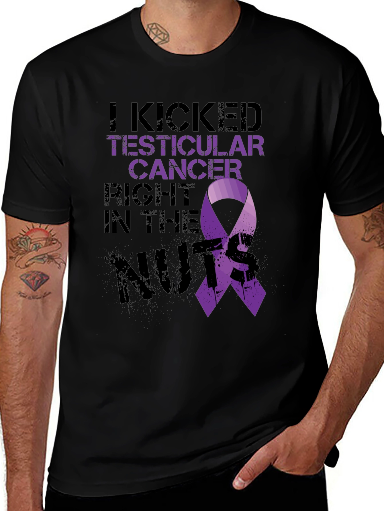 Variant 11 of Testicular Cancer Awareness Black T-Shirt