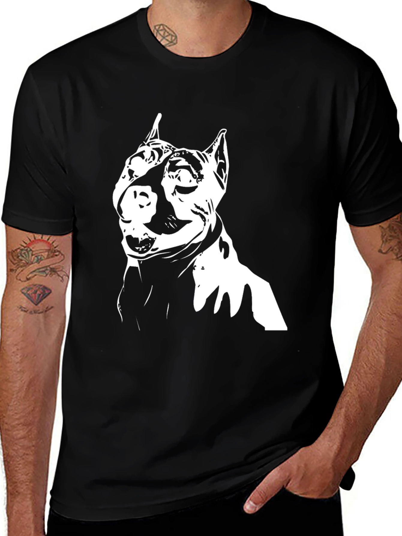 Variant 28 of Pitbull Graphic Tee - Black Cotton Blend