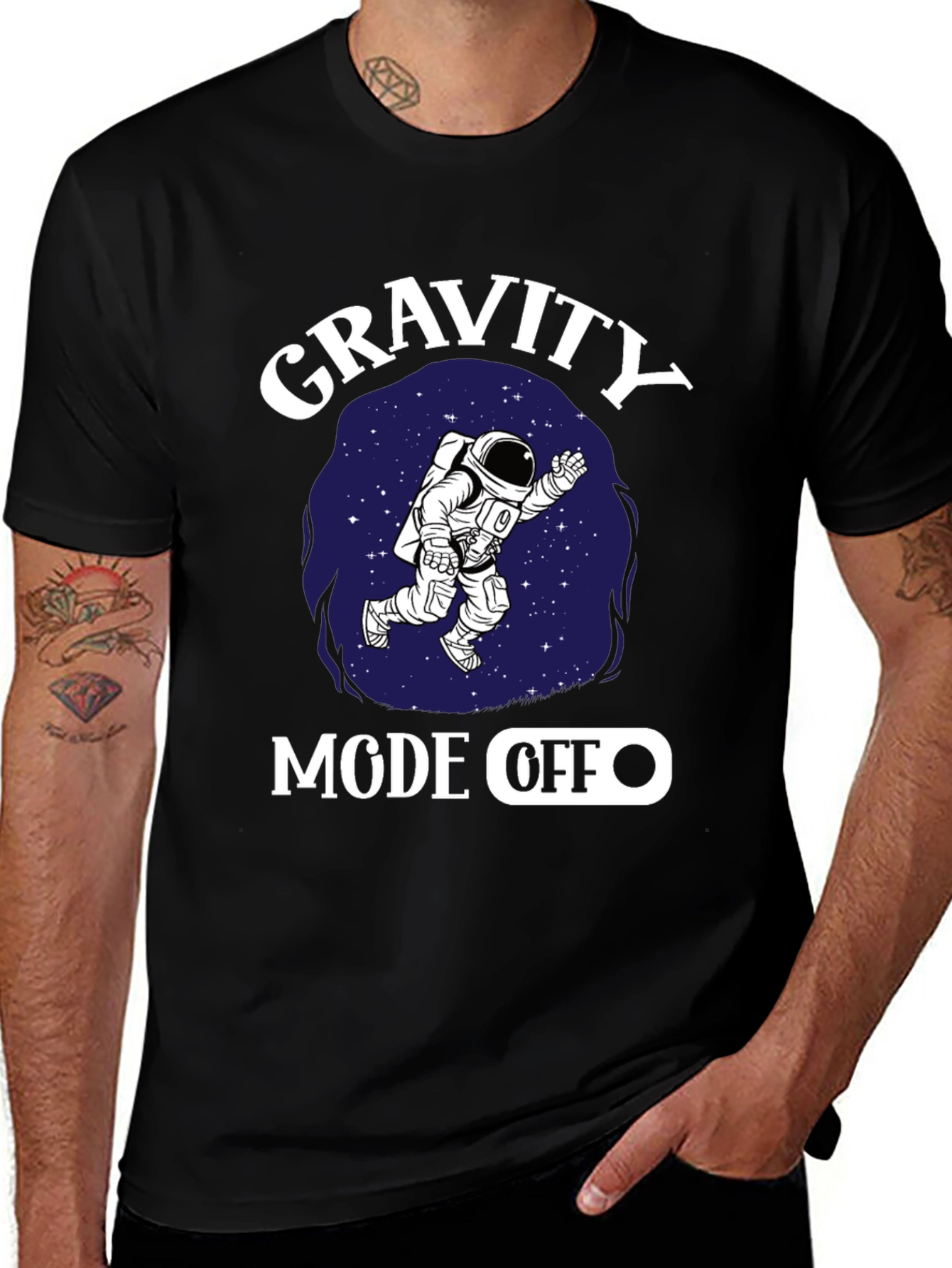 Variant 26 of Gravity Mode Off Spaceman Black T-Shirt