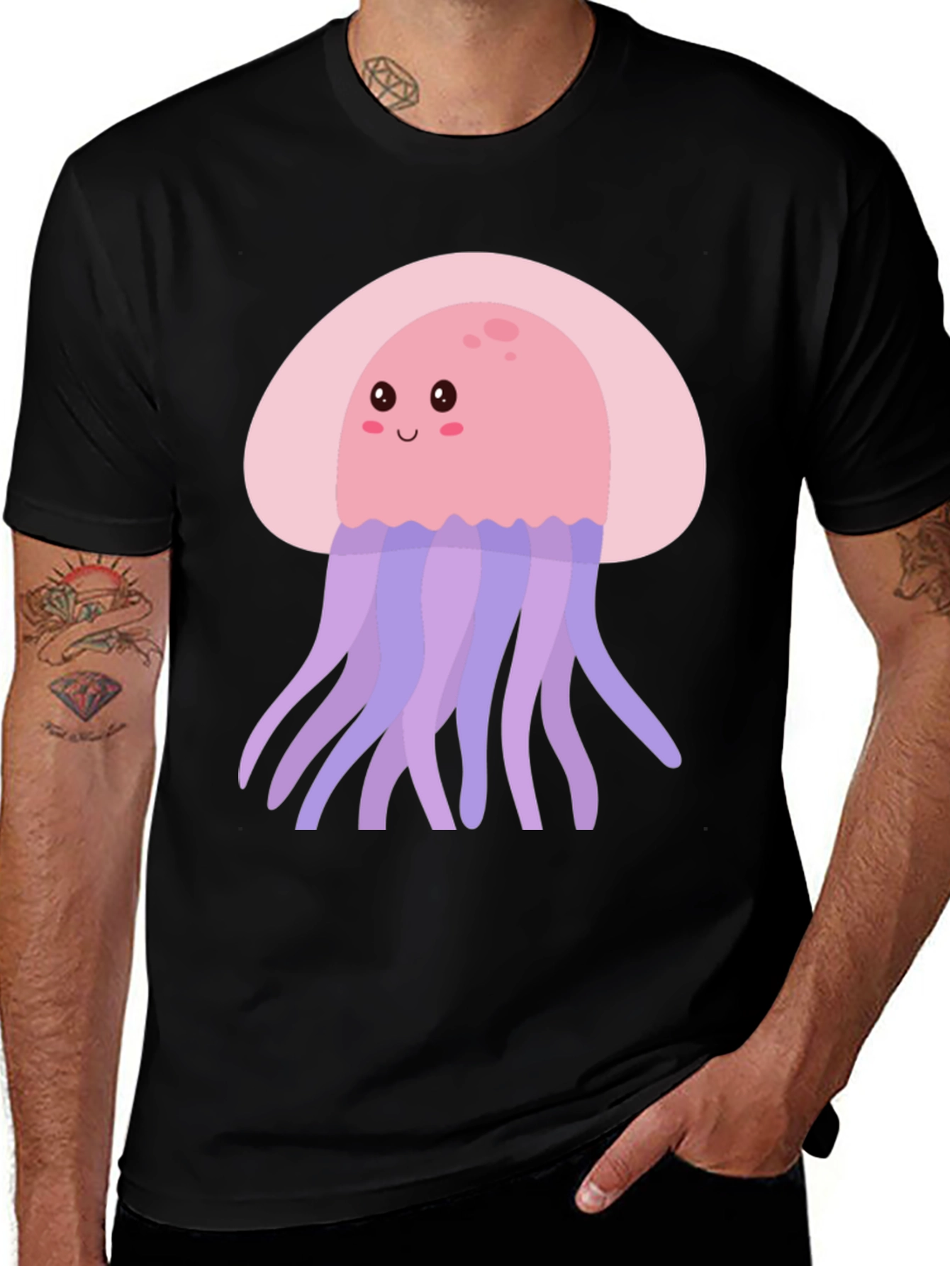 Variant 28 of Cute Jellyfish Graphic Tee - Black
