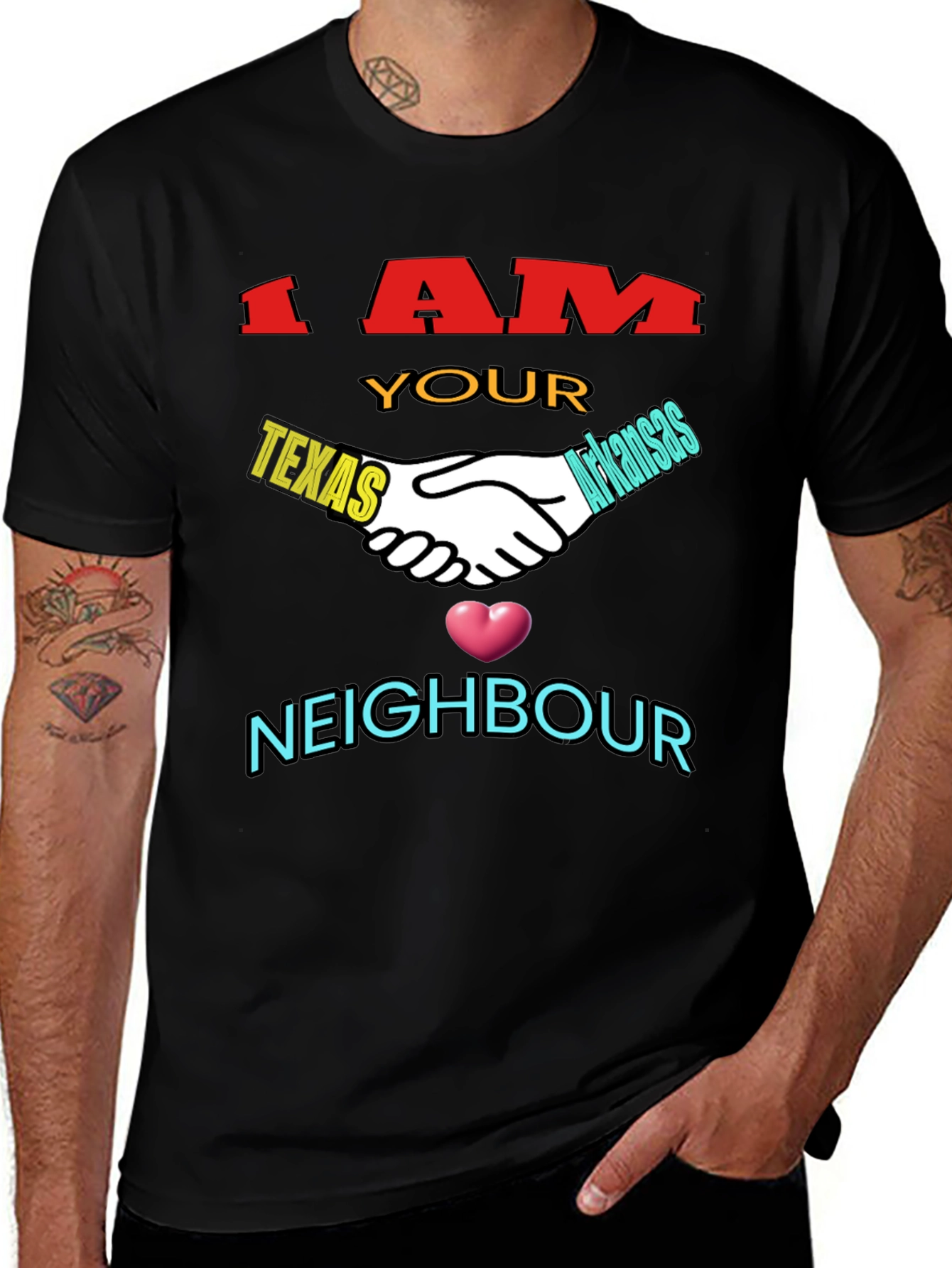 Variant 19 of Texas & Arkansas Neighbor T-Shirt