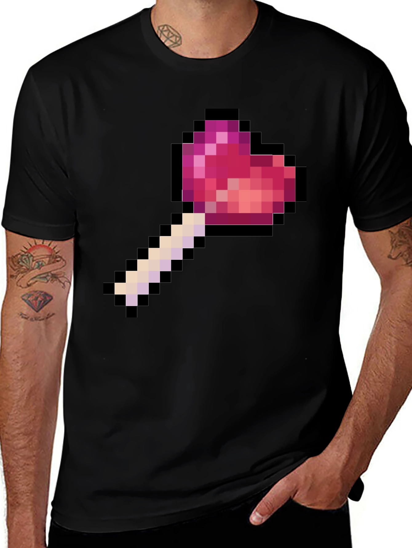 Variant 26 of Pixel Heart Lollipop Graphic T-Shirt