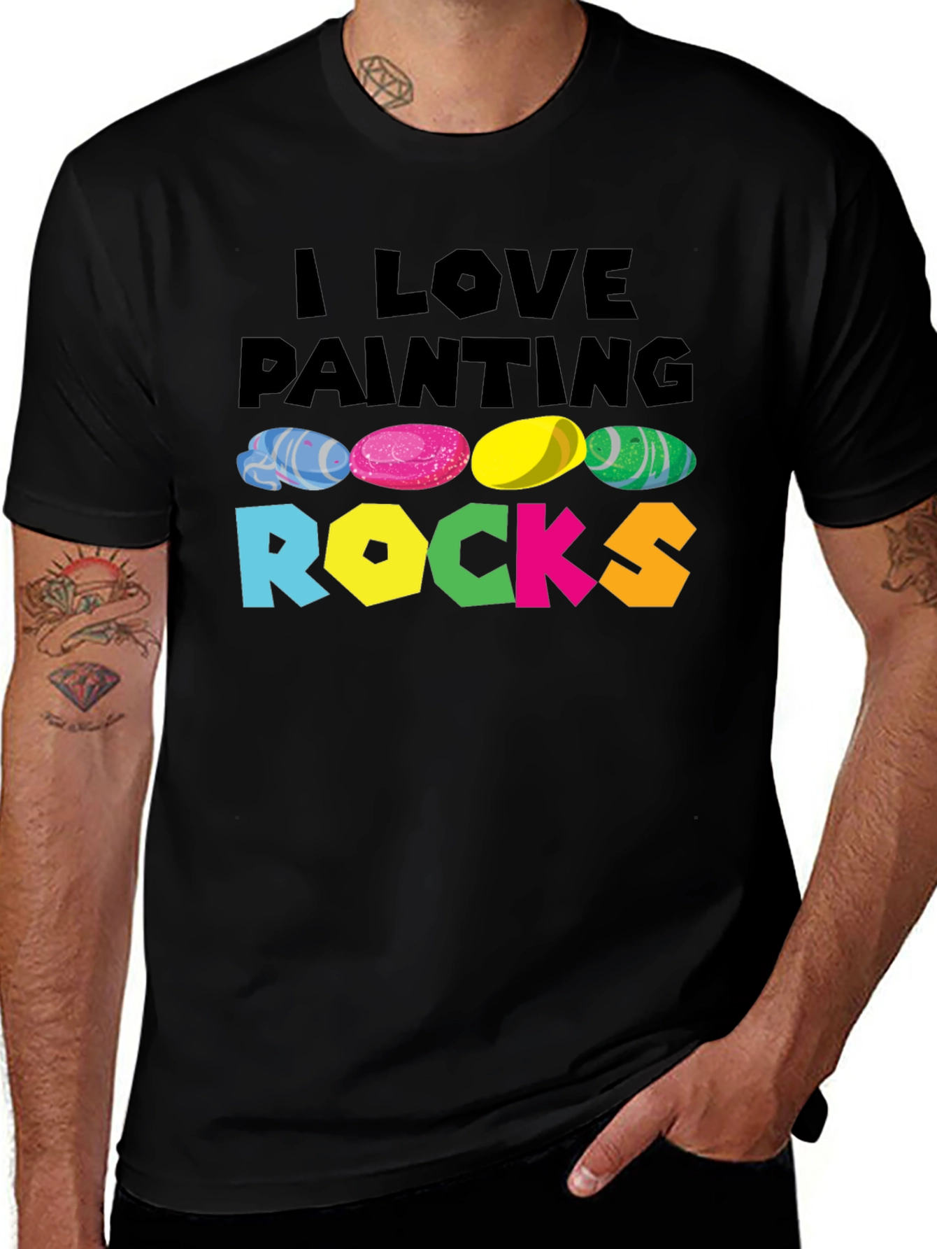 Variant 14 of I Love Painting Rocks Graphic Tee - Fun Art Hobby T-Shirt
