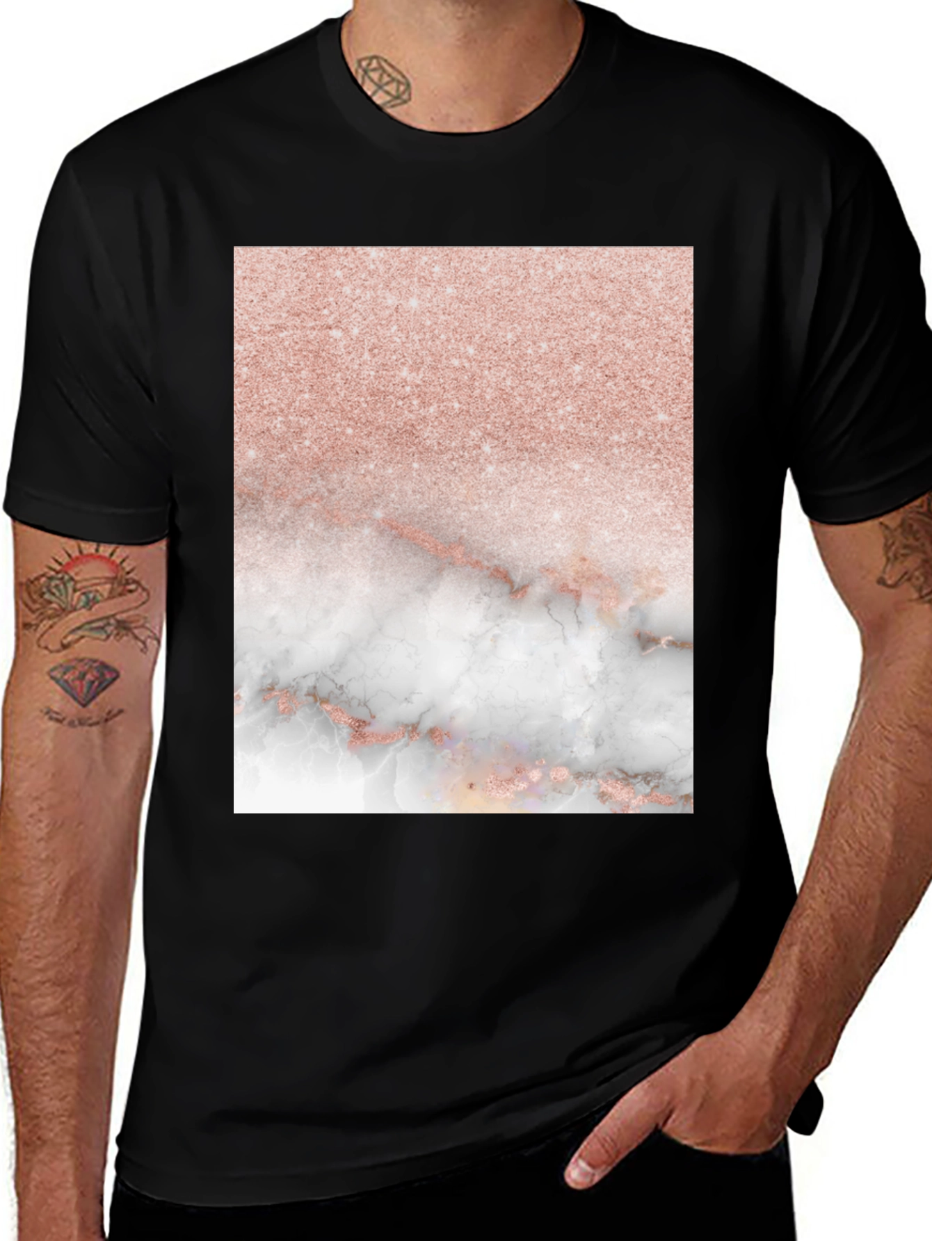 Variant 21 of Elegant Marble & Rose Gold Glitter T-Shirt
