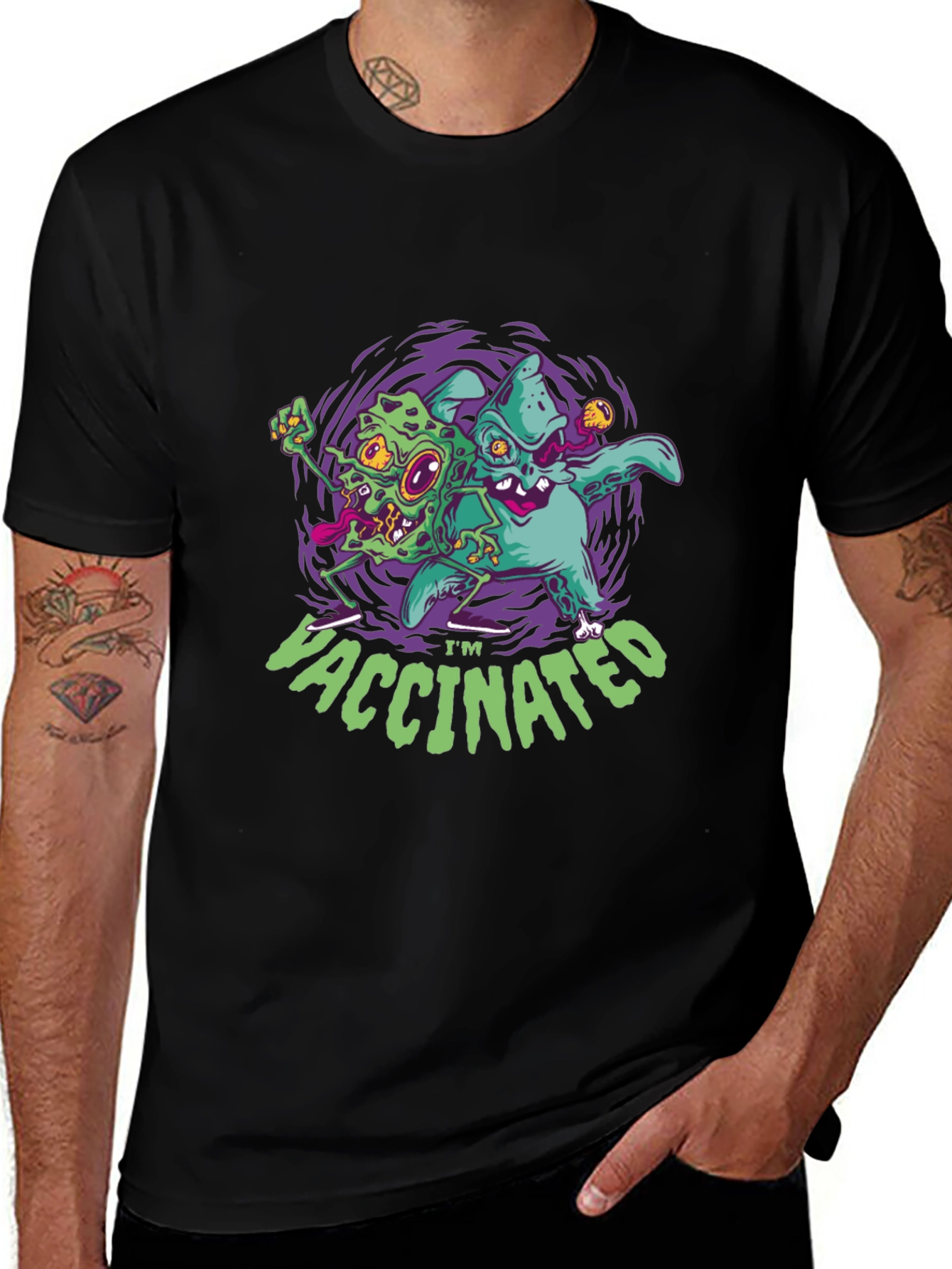 Variant 14 of I'm Vaccinated Zombie T-Shirt