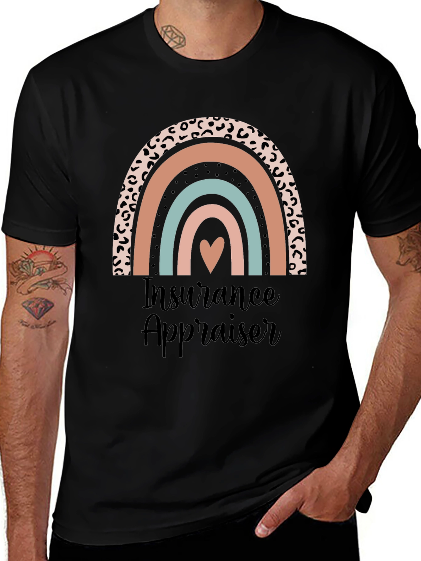 Variant 29 of Insurance Appraiser Rainbow Heart T-Shirt