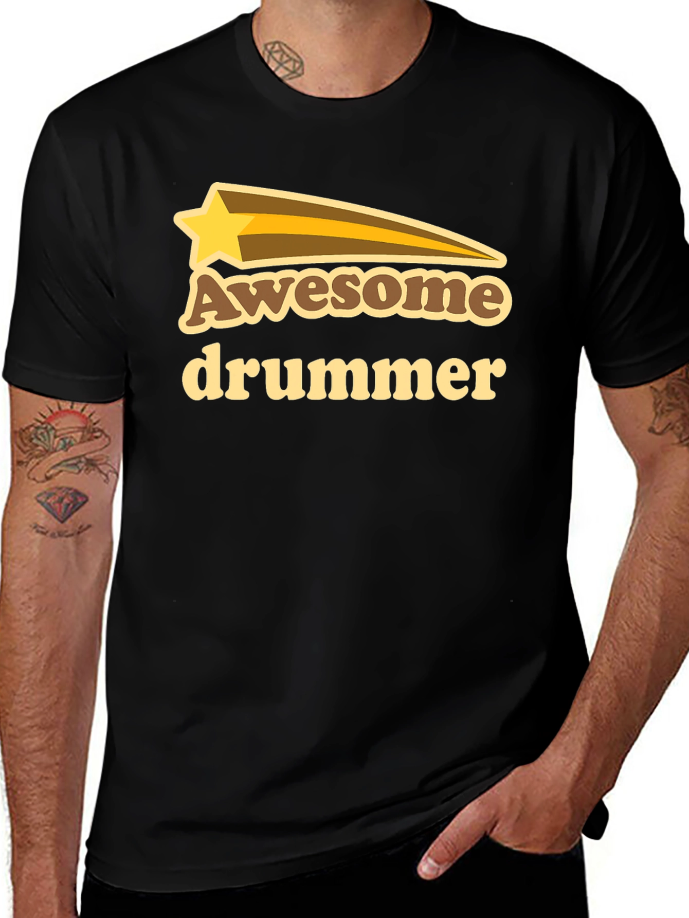 Variant 5 of Awesome Drummer T-Shirt - Retro Style