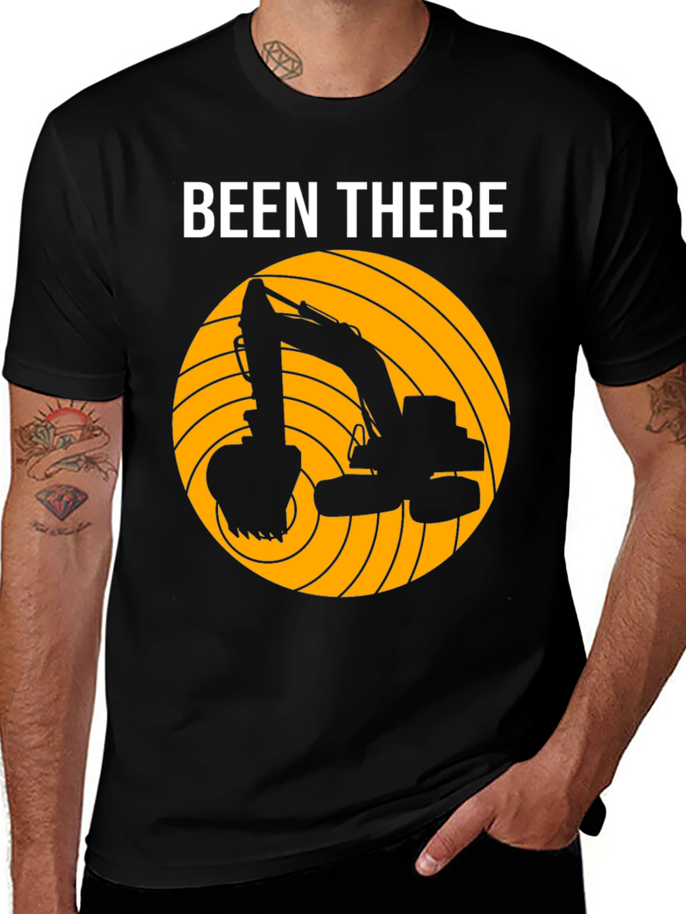 Black Been There Excavator T-Shirt - Construction Worker Gift main image