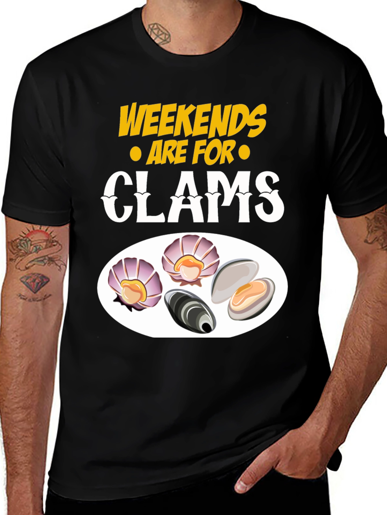 Variant 25 of Weekends are for Clams Graphic T-Shirt