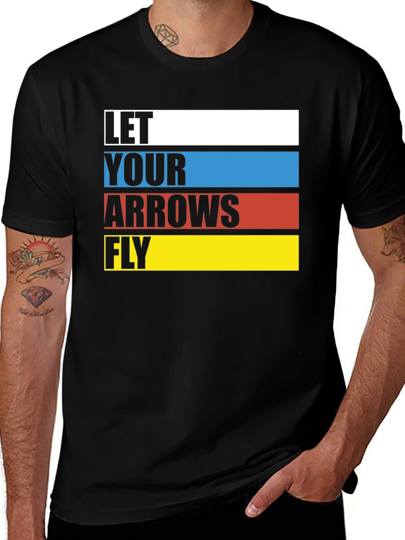 Variant 16 of Let Your Arrows Fly Graphic Tee - Black