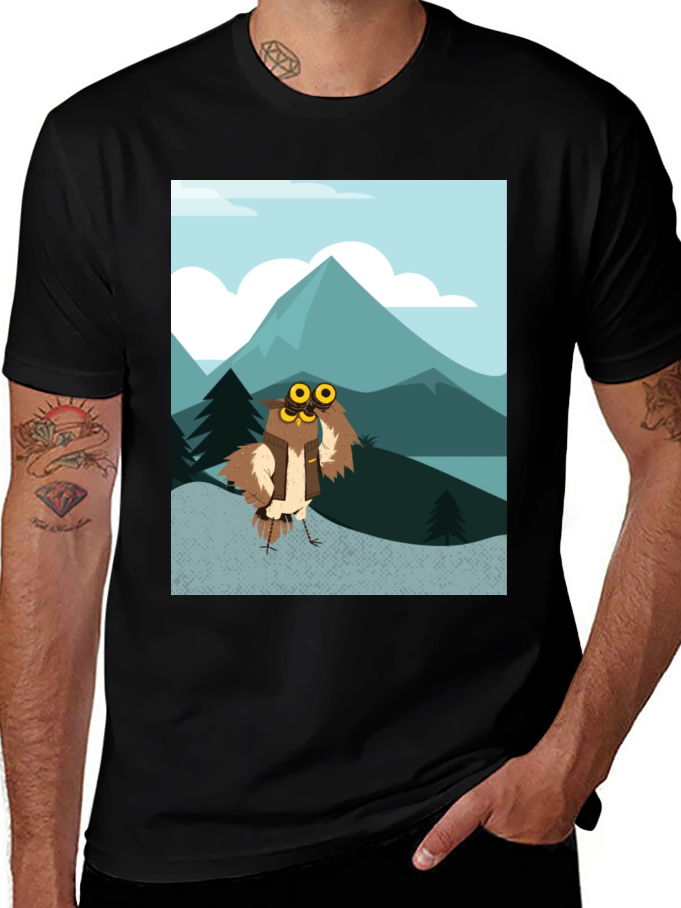 Variant 23 of Owl Hiker Graphic Tee