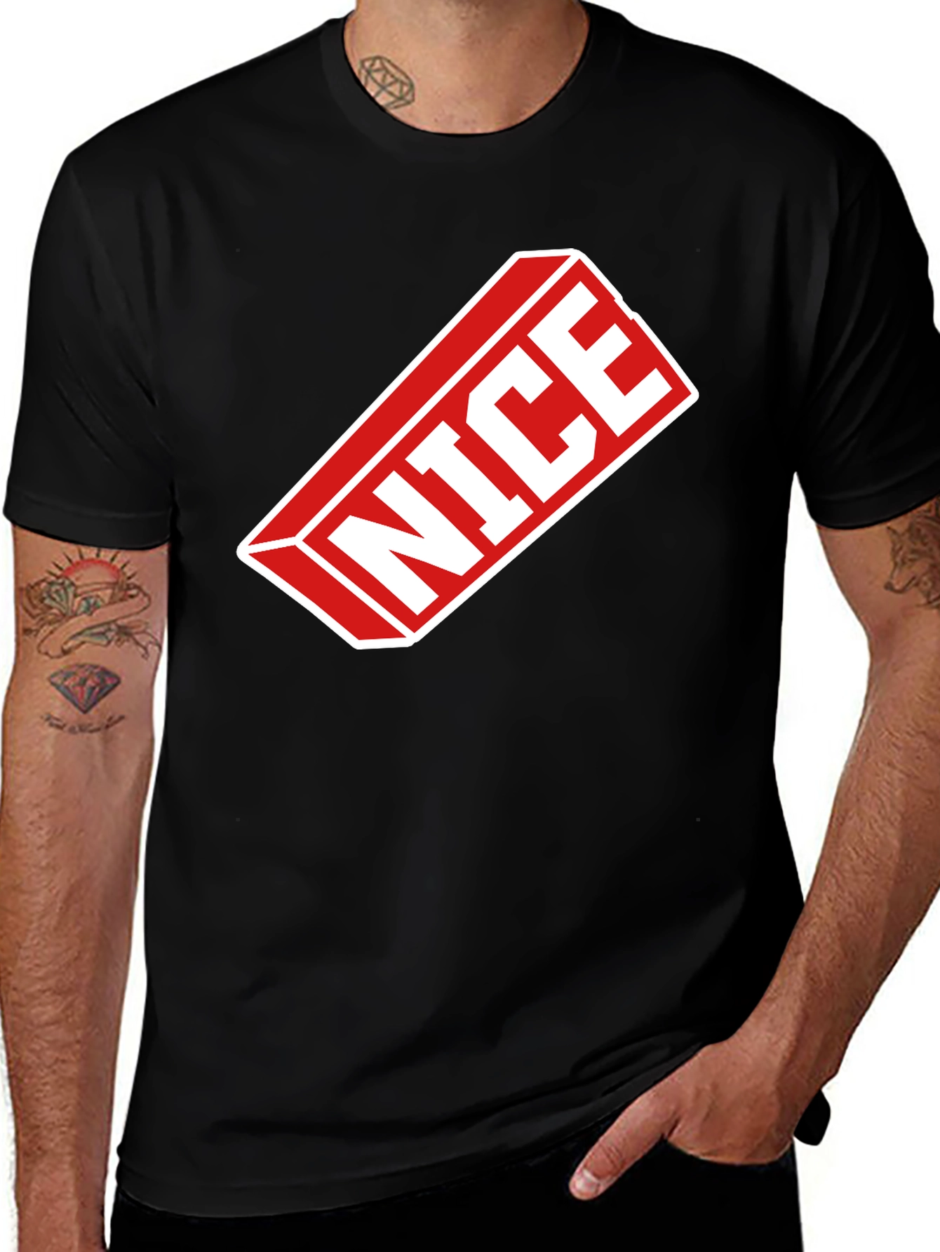 Variant 26 of NICE Candy Bar Style Black T-Shirt