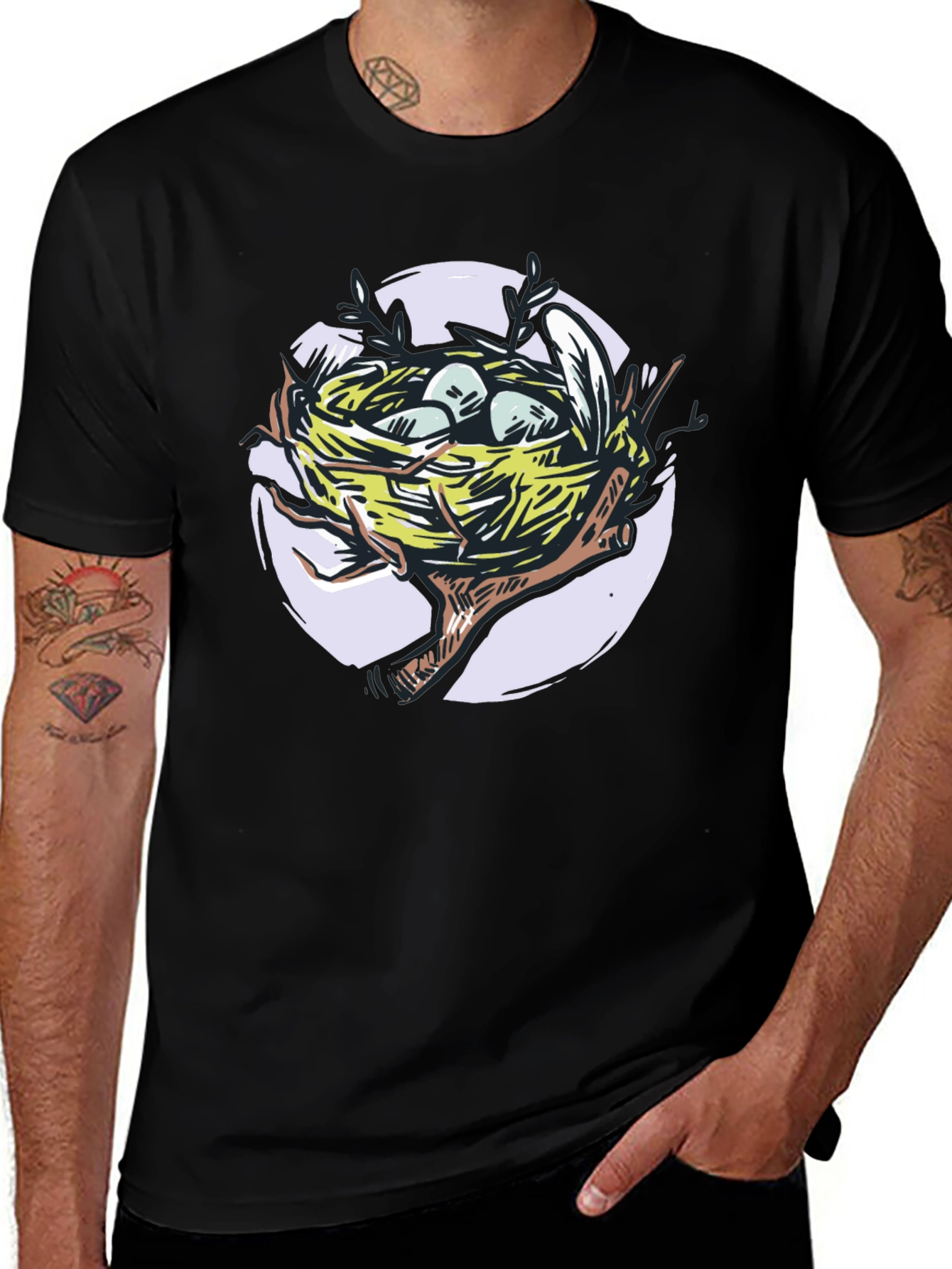 Variant 17 of Bird Nest T-Shirt - Artistic Graphic Tee