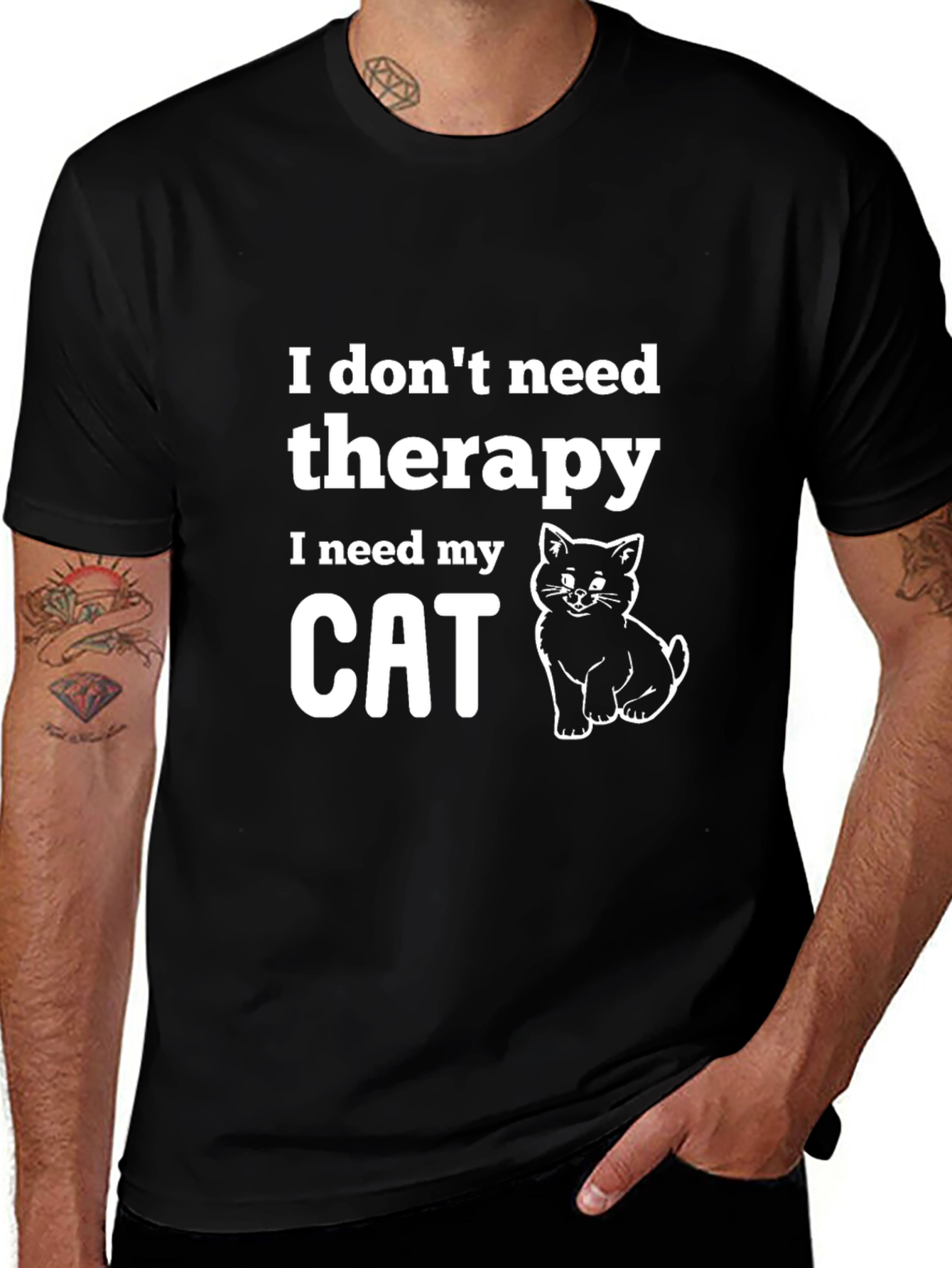 Variant 19 of I Need My Cat T-Shirt Black Novelty Tee