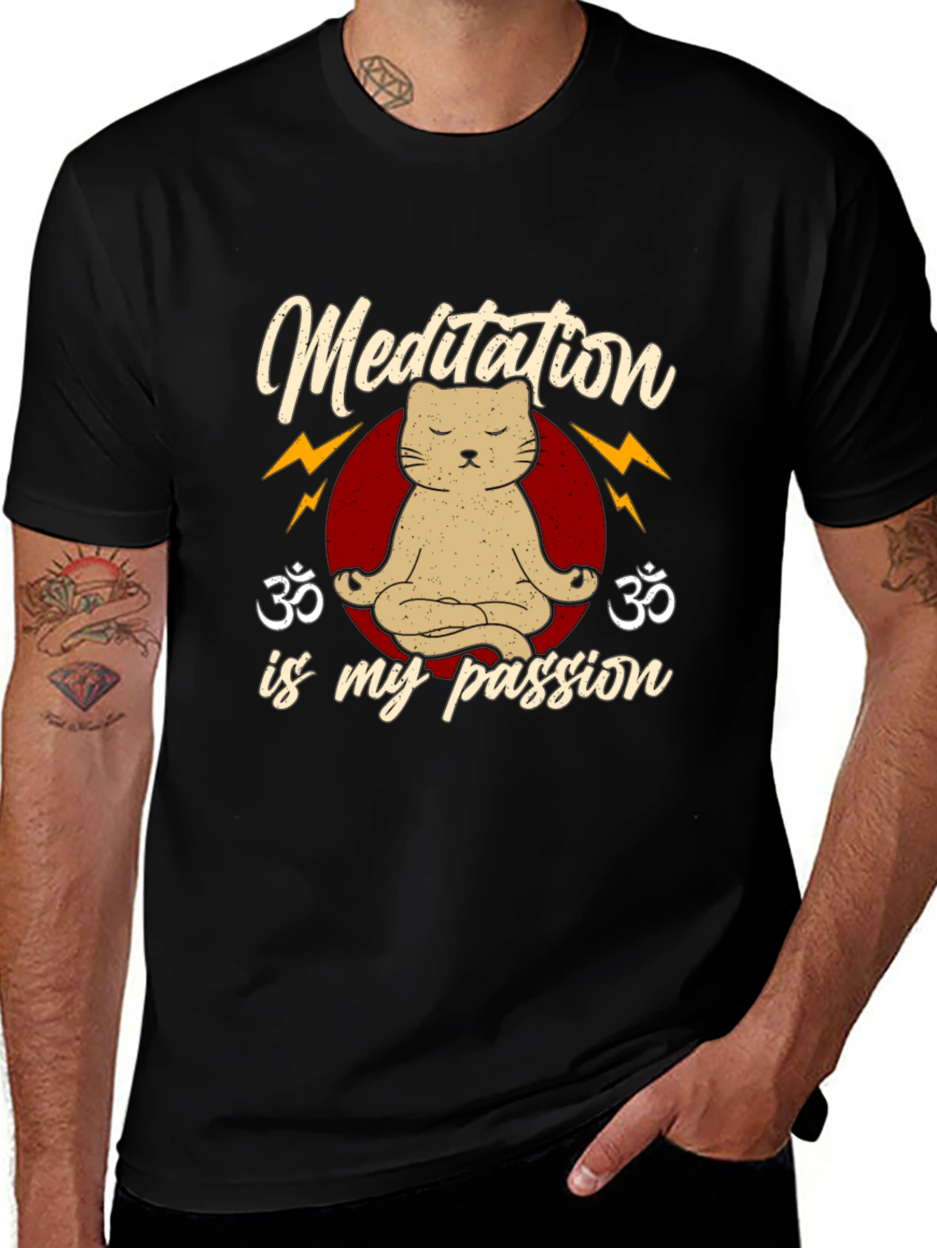 Variant 15 of Meditation Cat T-Shirt: Relax & Find Your Zen!