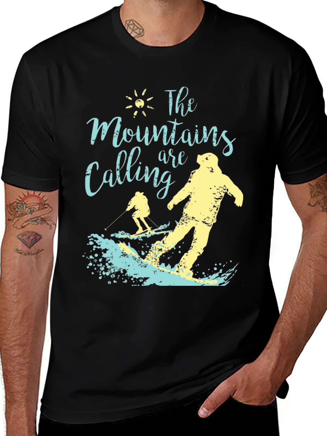 Variant 15 of Mountains Are Calling Ski T-Shirt