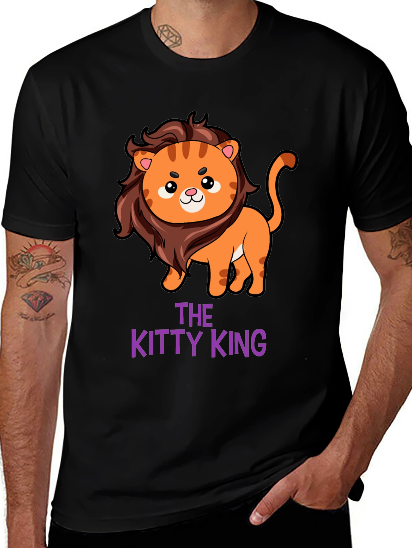 Variant 3 of The Kitty King T-Shirt - Cute Lion Design
