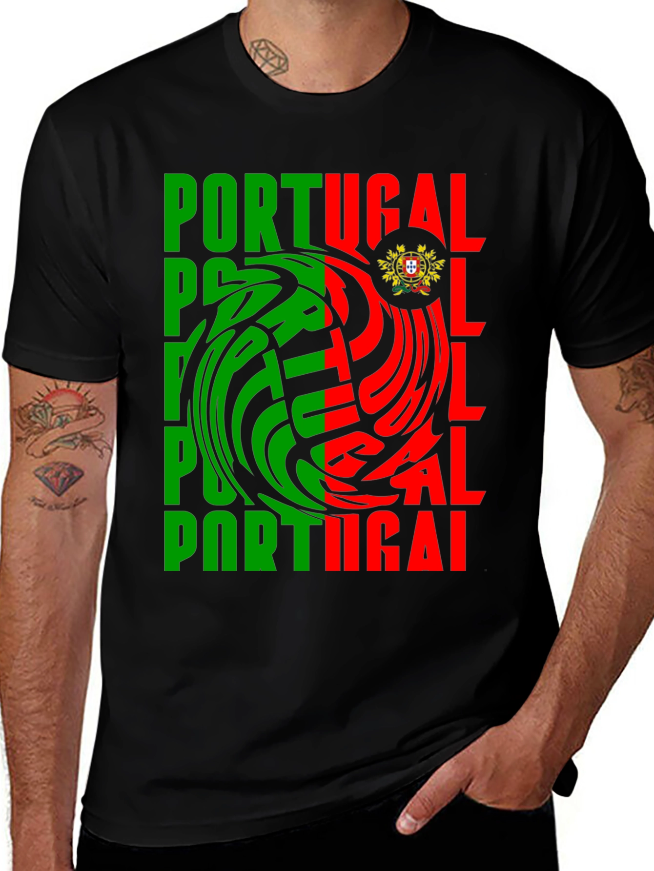 Portugal Flag Graphic Print Tee