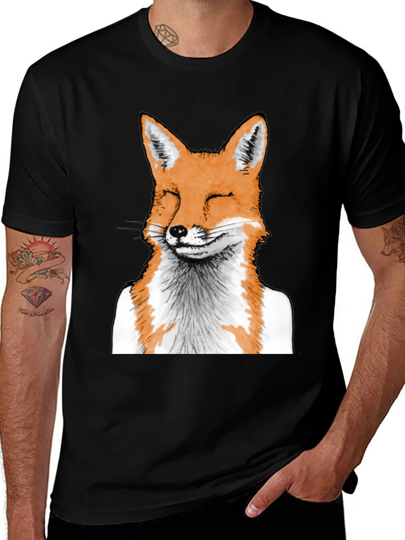 Variant 24 of Fox Graphic Tee - Unique Animal Print T-Shirt