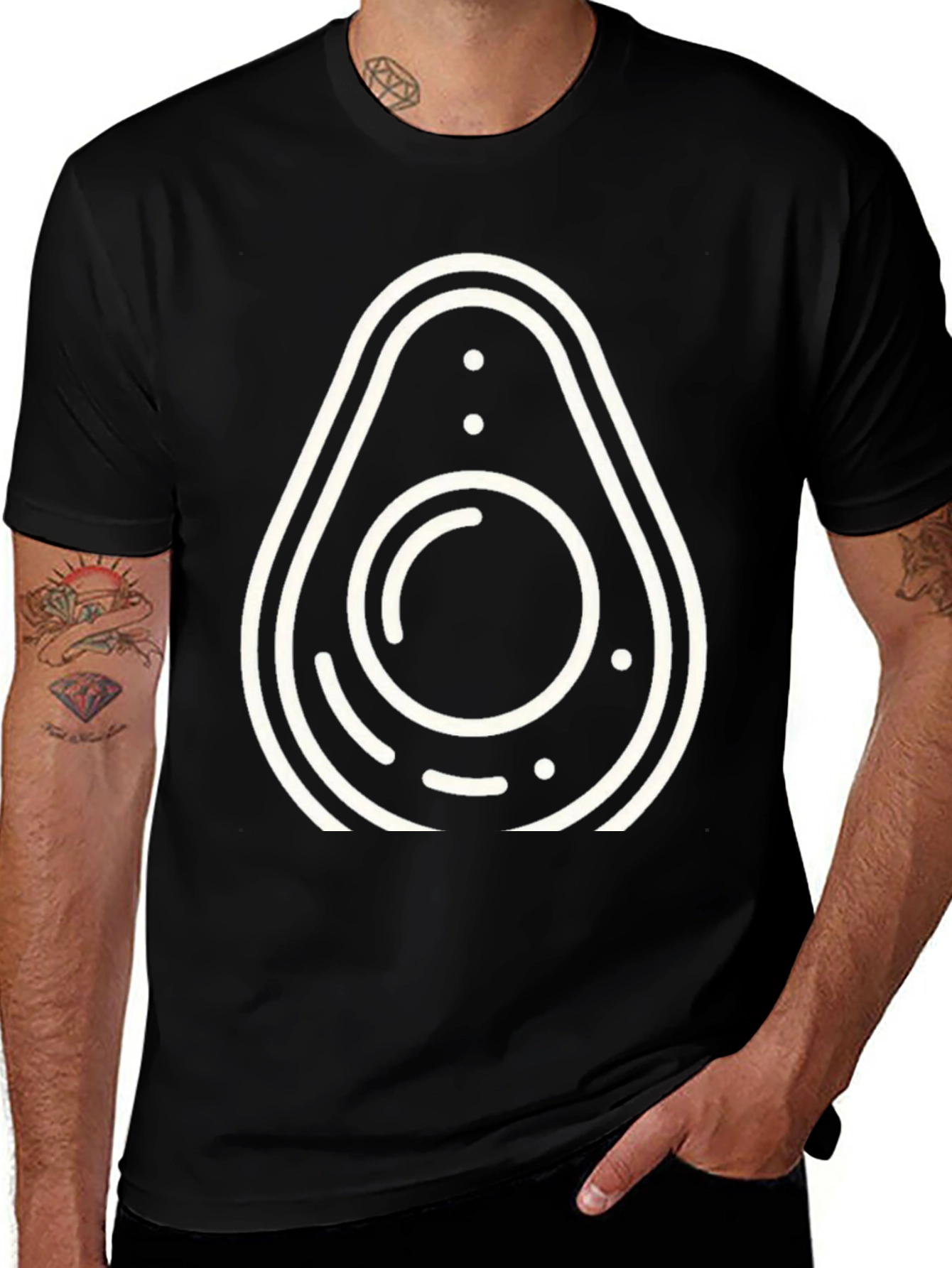 Variant 6 of Avocado Graphic Tee - Stylish Black Cotton T-Shirt
