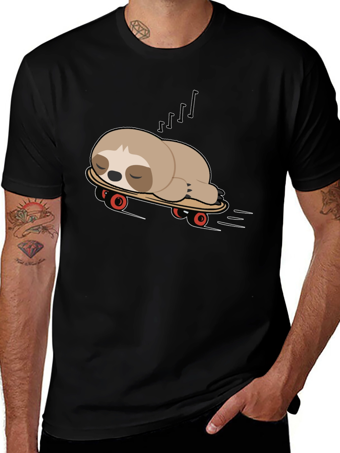 Variant 8 of Sloth on Skateboard T-Shirt - Lazy Days