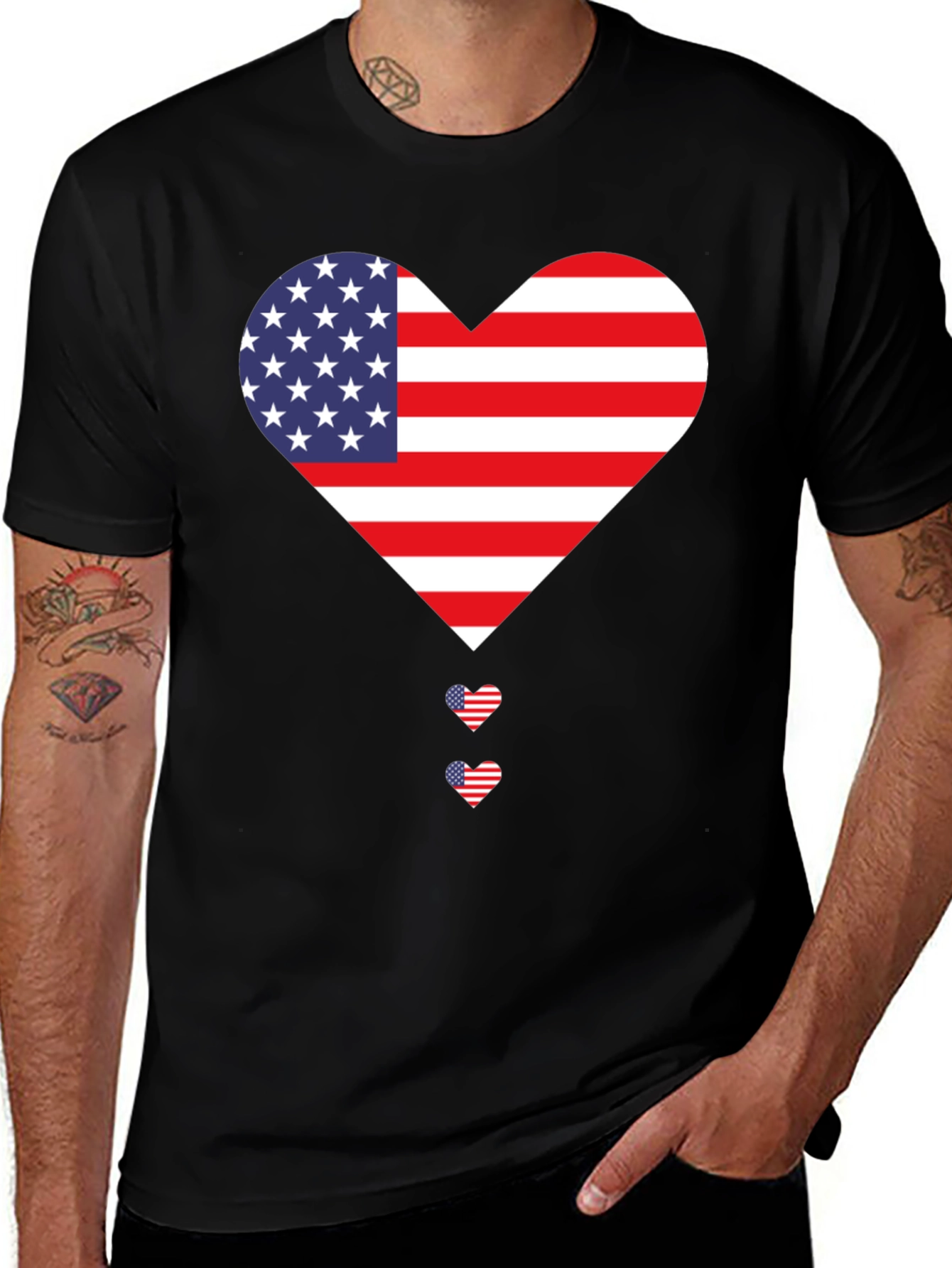 Variant 2 of Patriotic Heart Flag Graphic Tee