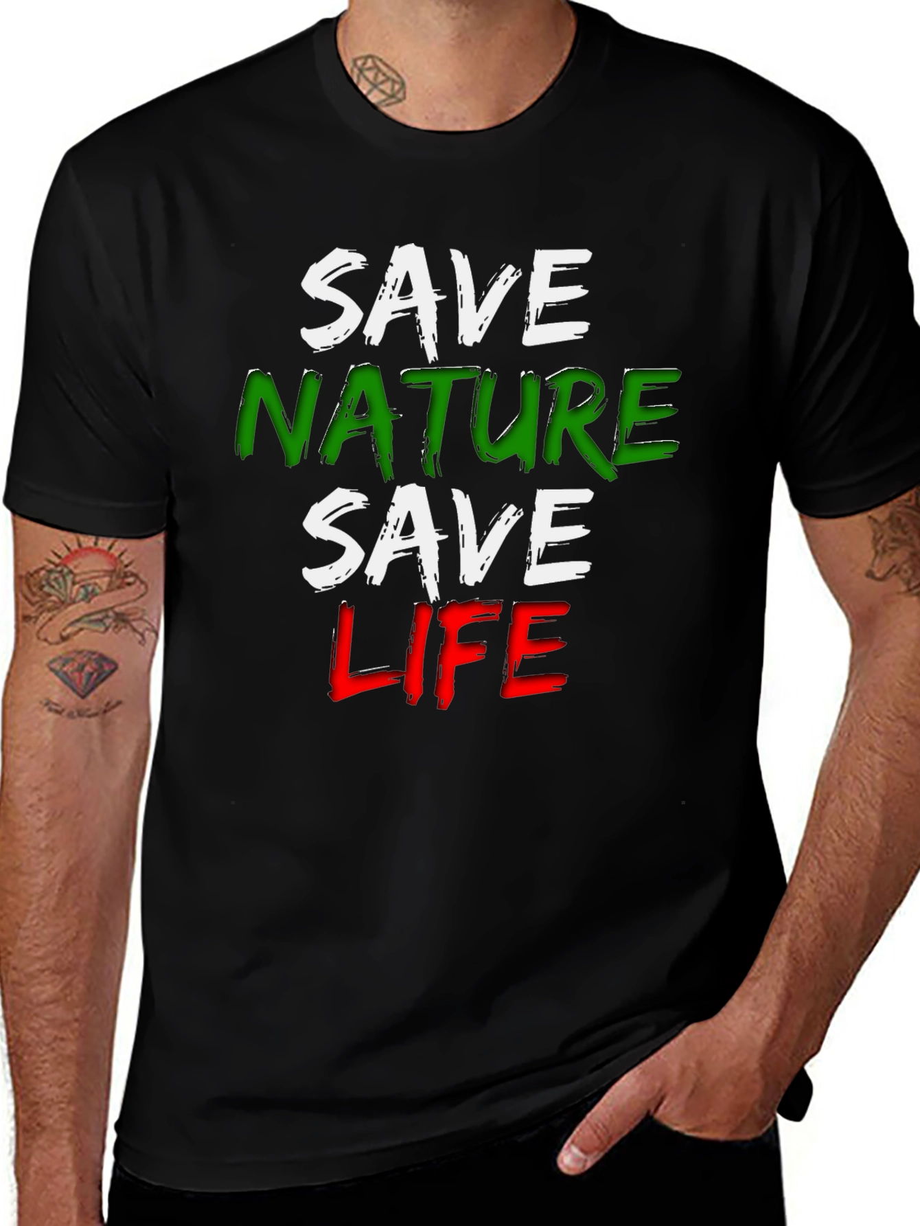Save Nature Save Life T-Shirt - Environmental Awareness Tee