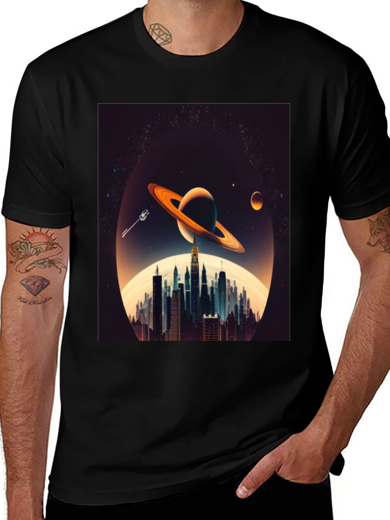Variant 14 of Cosmic Cityscape Graphic Tee