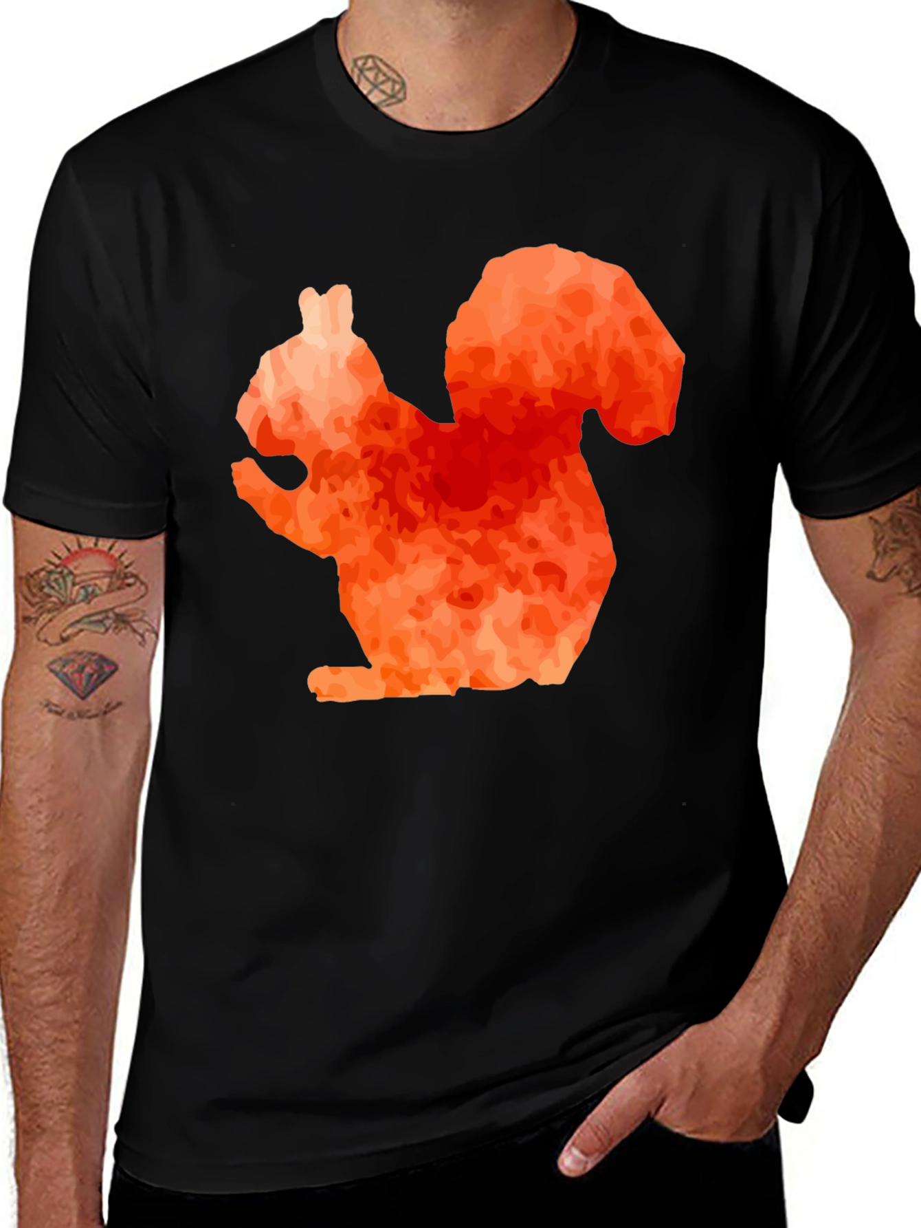 Variant 30 of Squirrel Graphic Tee - Unique Orange Design