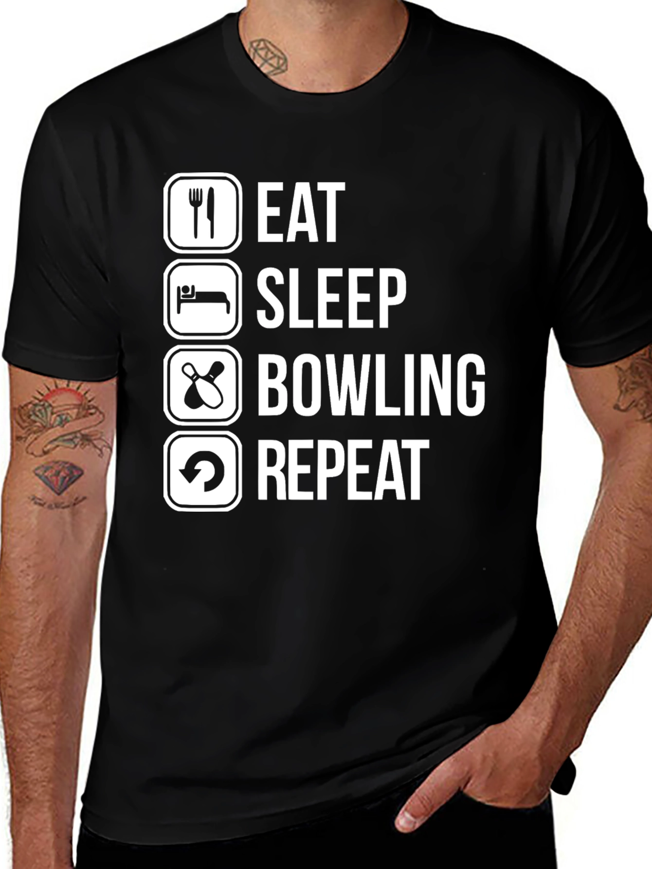 Variant 15 of Eat Sleep Bowling Repeat T-Shirt