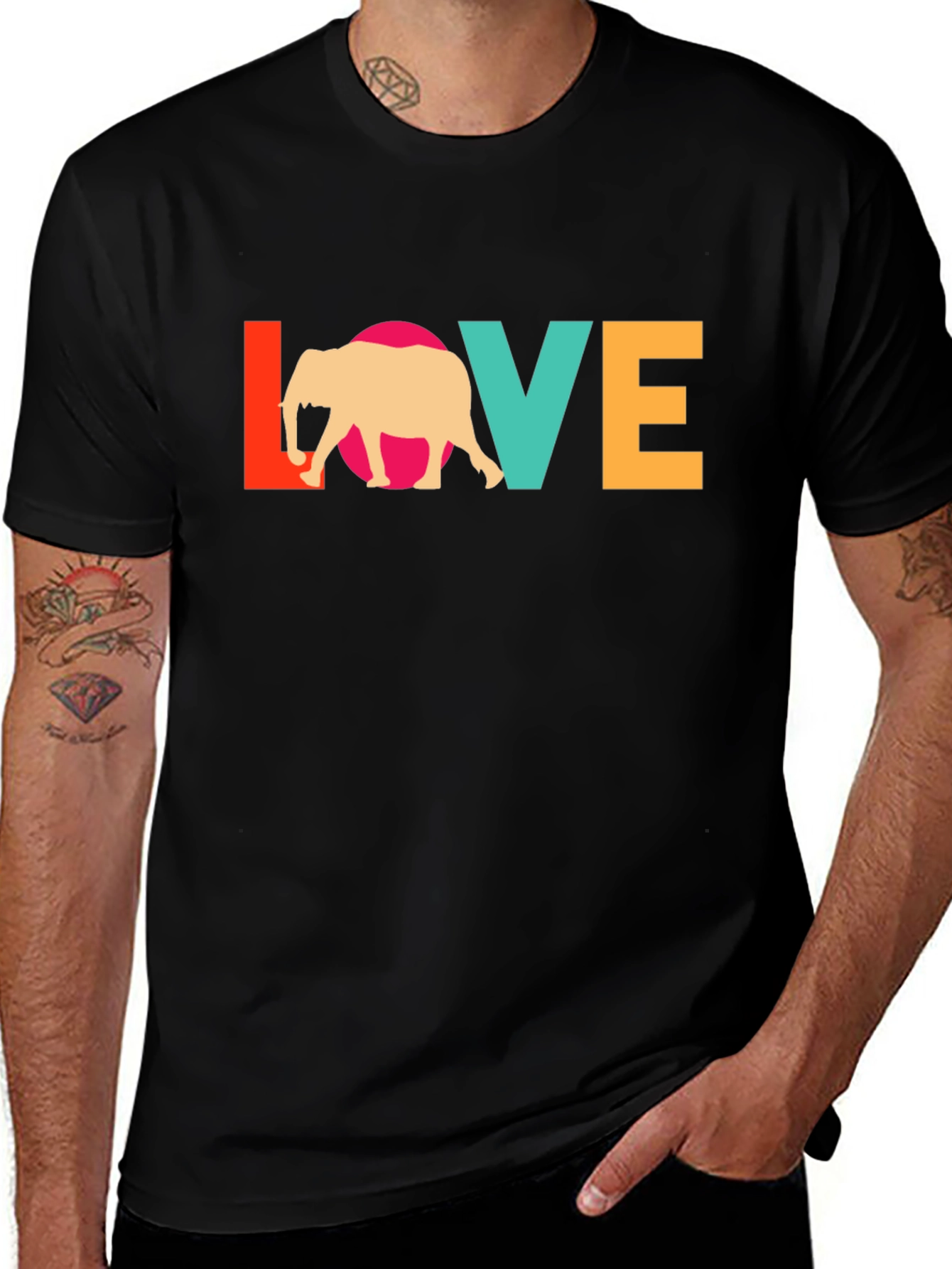 Variant 28 of Elephant Love Graphic Tee - Stylish Comfort