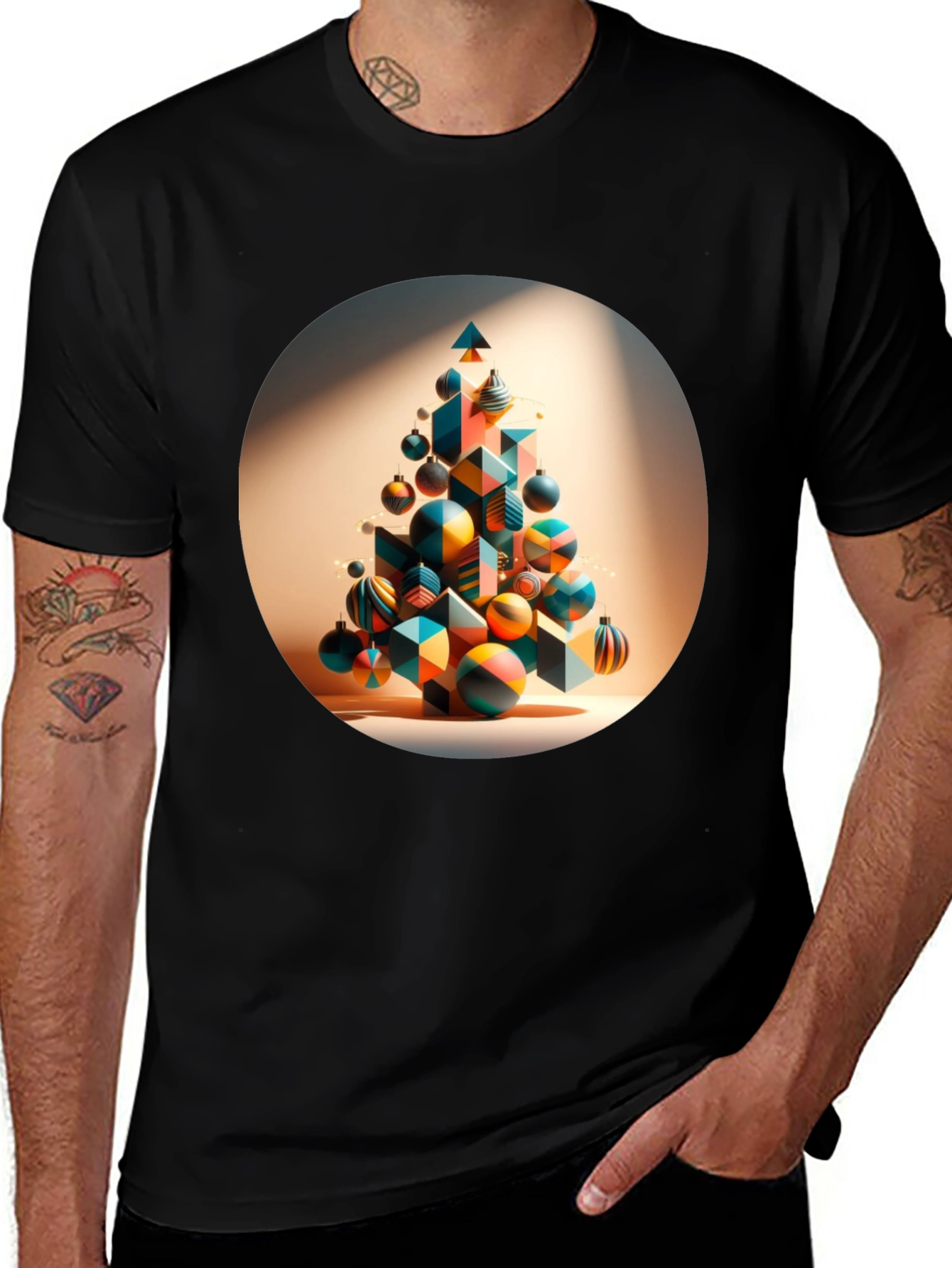 Geometric Christmas Tree Graphic Tee