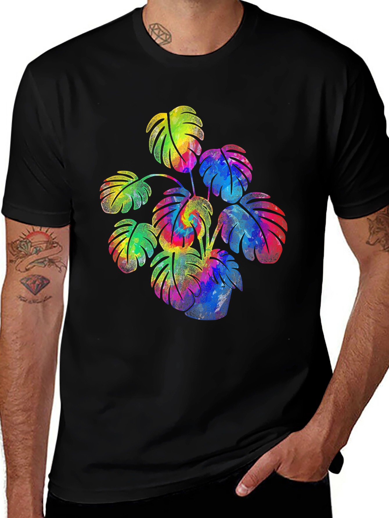 Tie Dye Monstera Graphic Tee