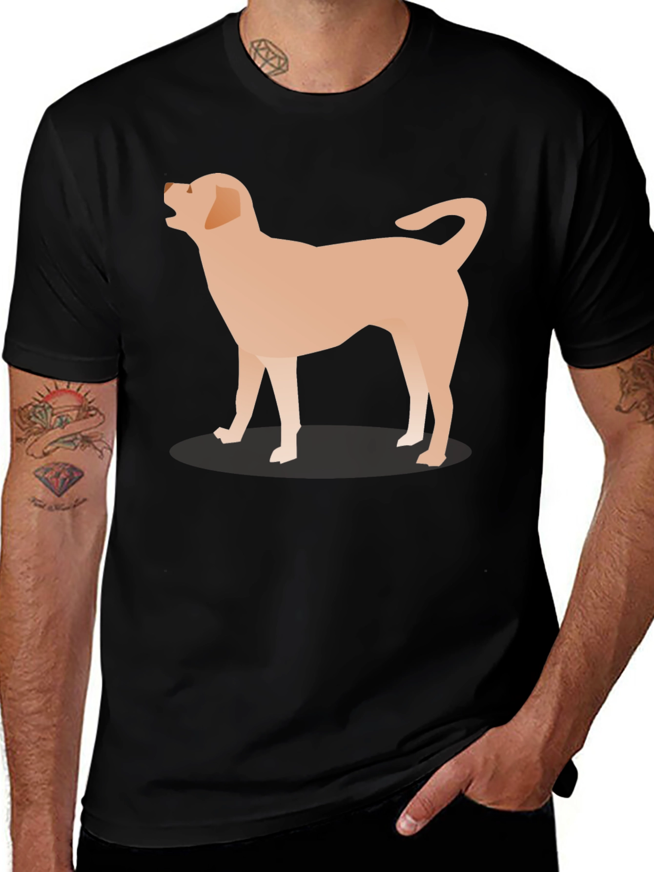 Variant 25 of Dog Graphic Tee - Casual Black T-Shirt