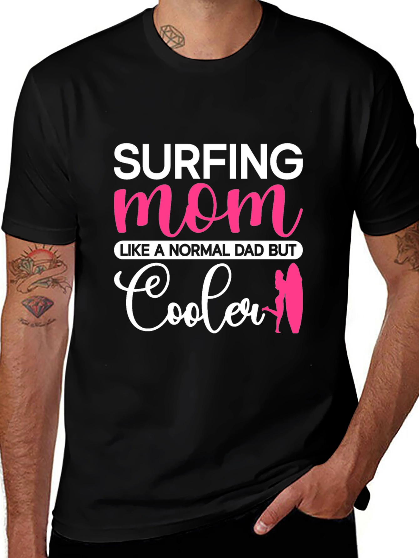 Variant 5 of Surfing Mom T-Shirt - Cooler Than Dad!