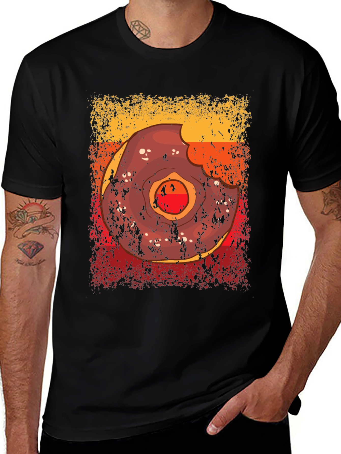 Variant 29 of Retro Donut Graphic T-Shirt - Funny Foodie Tee
