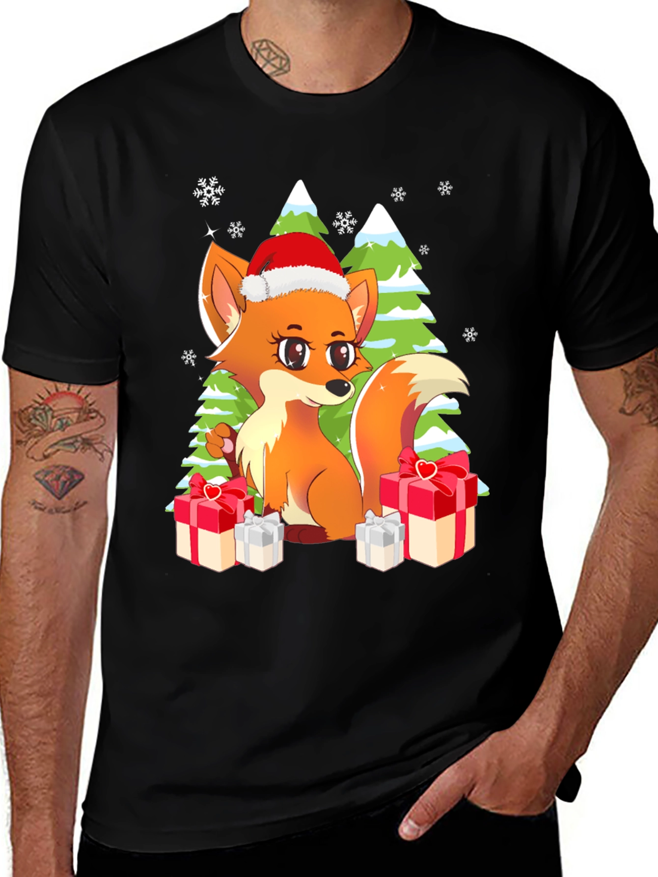 Variant 8 of Festive Fox Graphic Tee - Holiday Gift
