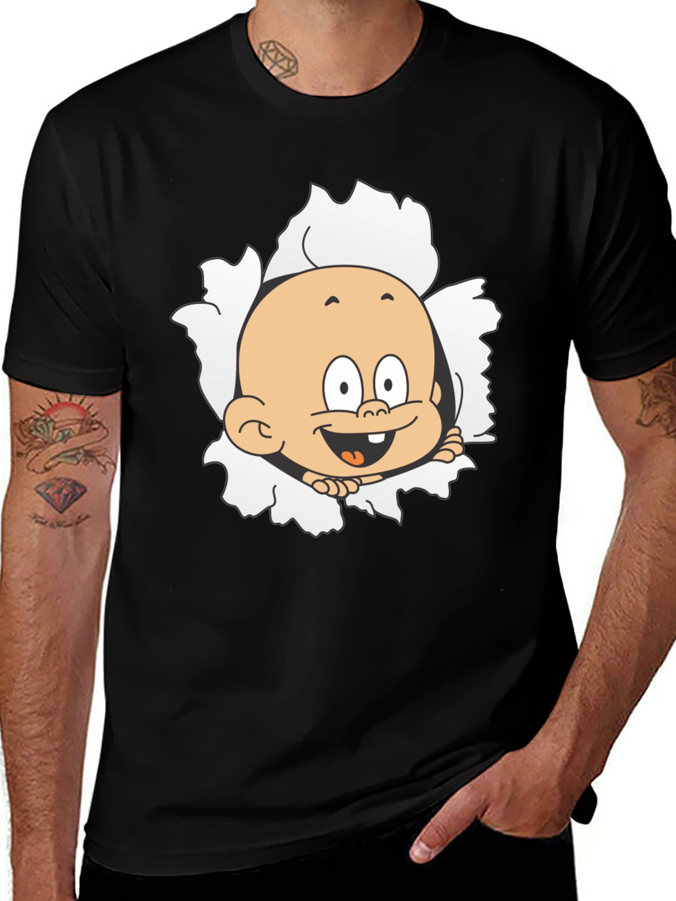 Variant 26 of Funny Baby Graphic Black T-Shirt
