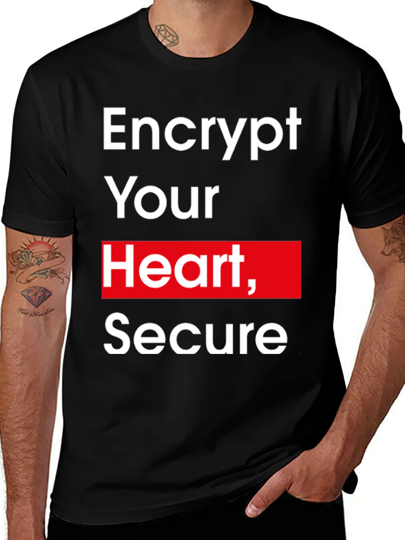 Variant 12 of Encrypt Your Heart Graphic Tee