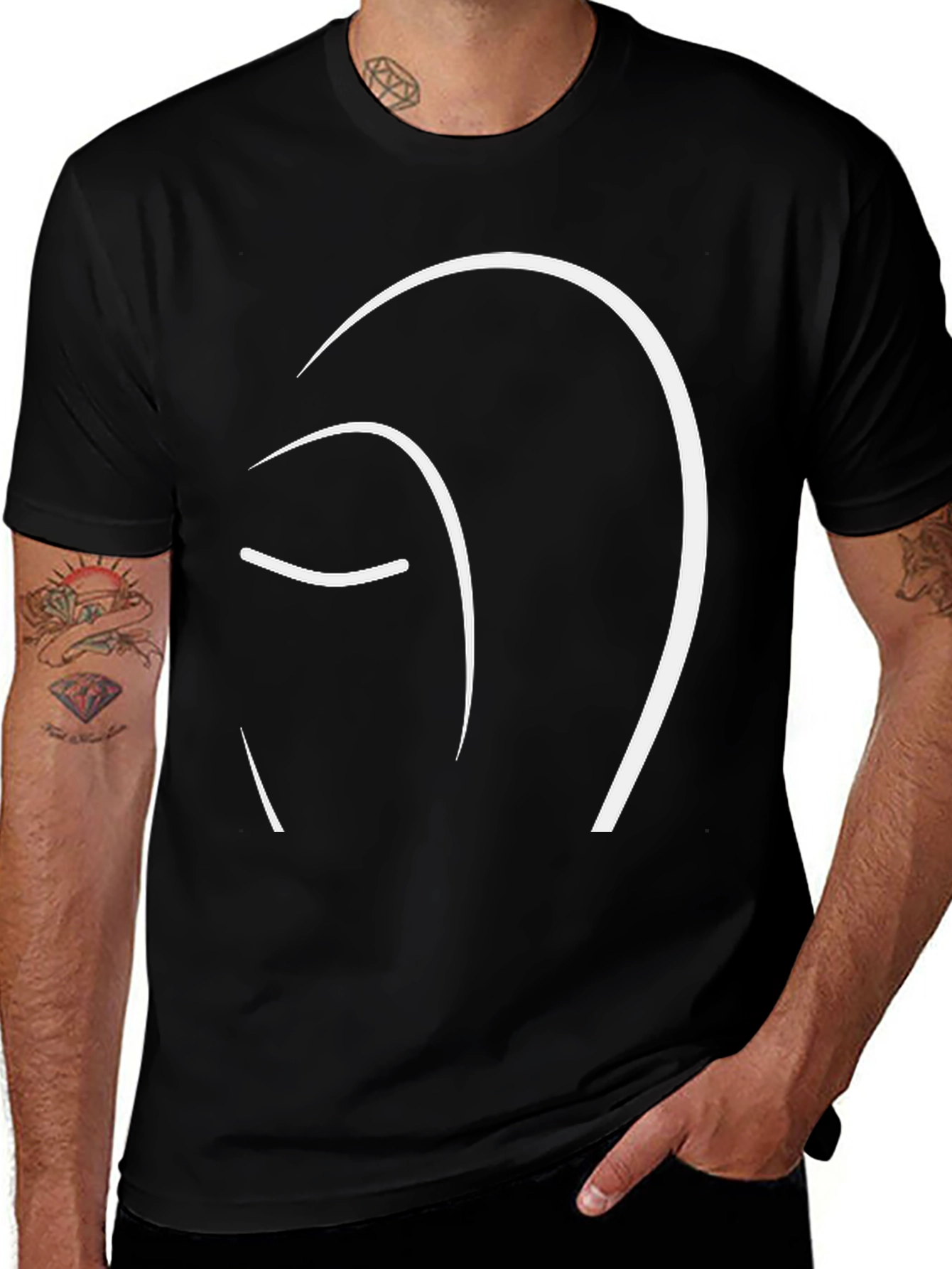Variant 4 of Minimalist Face Line Art T-Shirt
