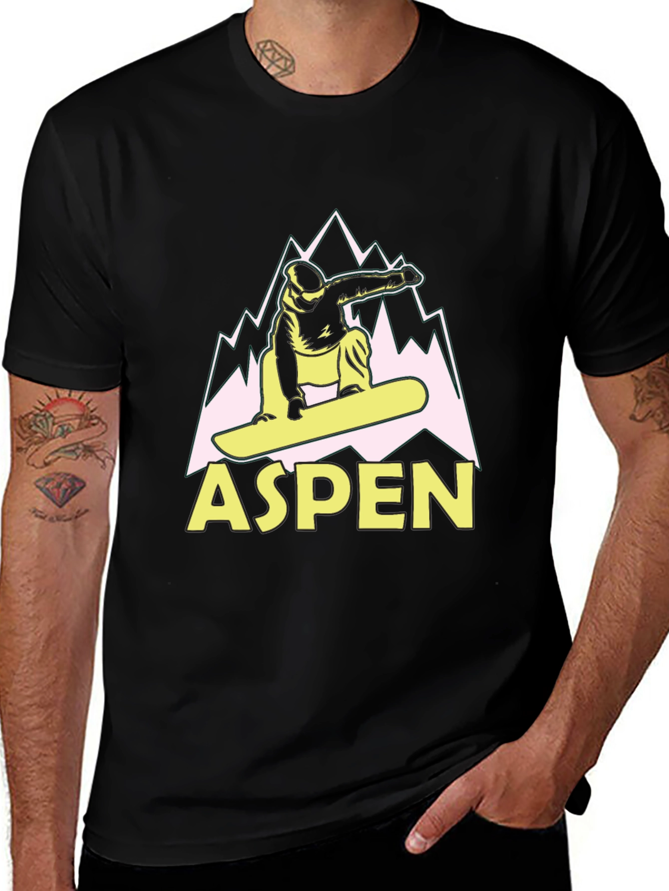 Aspen Snowboard T-Shirt Black