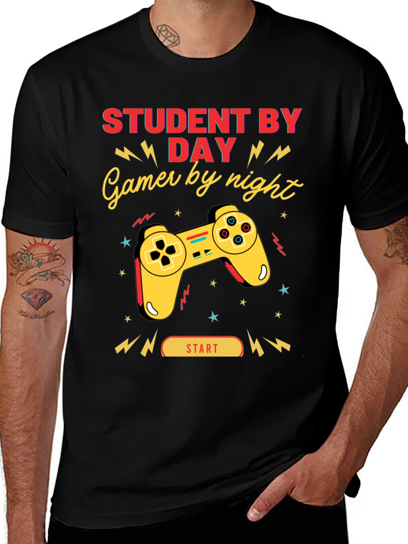 Variant 12 of Student by Day Gamer by Night Graphic Tee